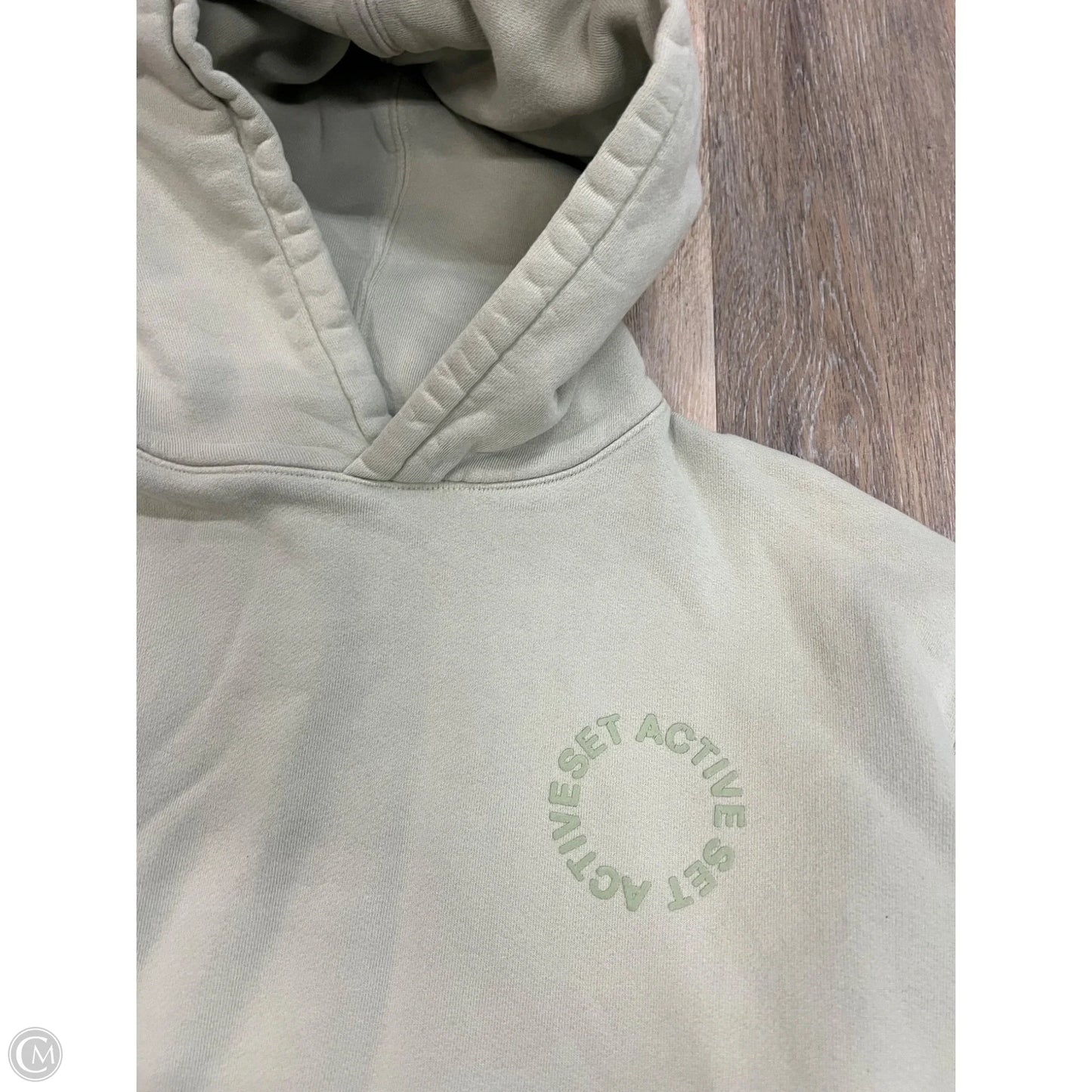 Sweatshirt Hoodie By Set Active In Green, Size: M