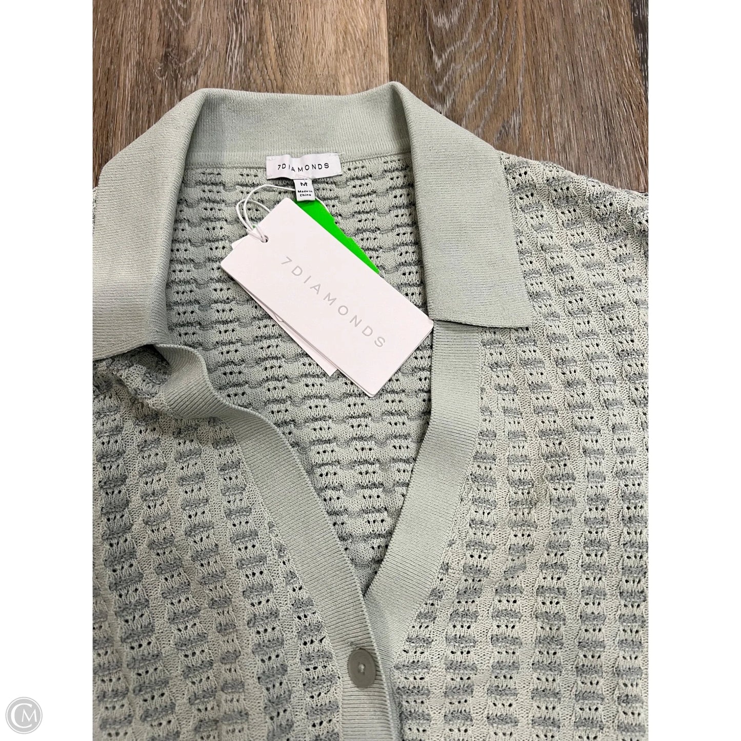 Sweater Short Sleeve By 7 Diamonds In Green, Size: M