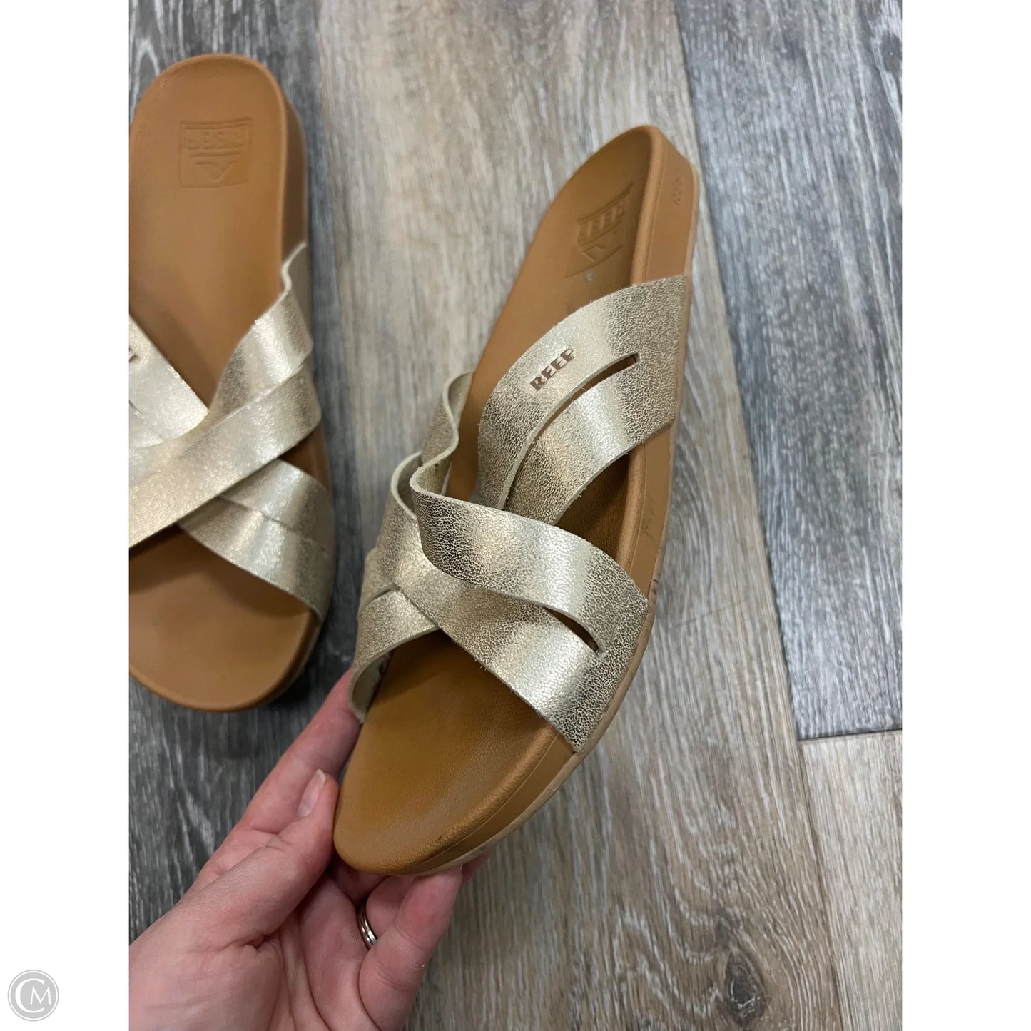 Sandals Flats By Reef In Gold, Size: 8