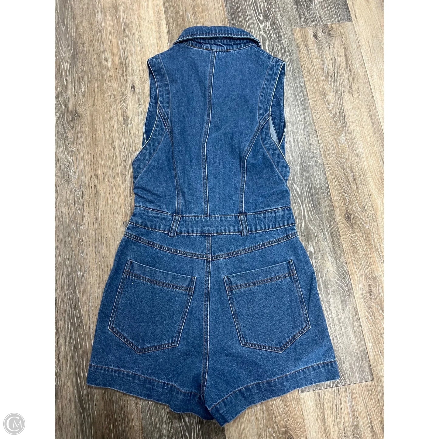 Romper By Lulus In Blue Denim, Size: Xs