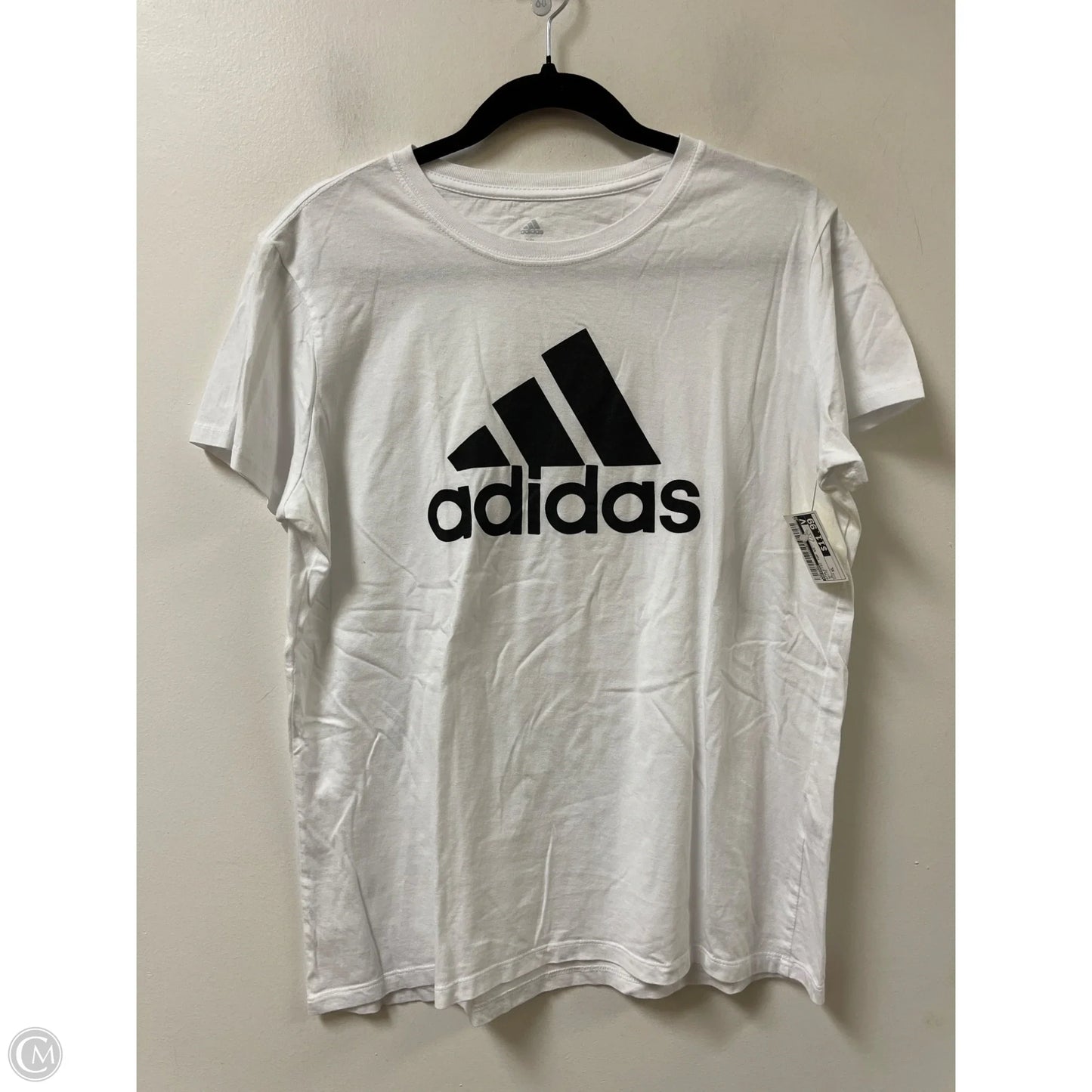 Athletic Top Short Sleeve By Adidas In White, Size: Xl