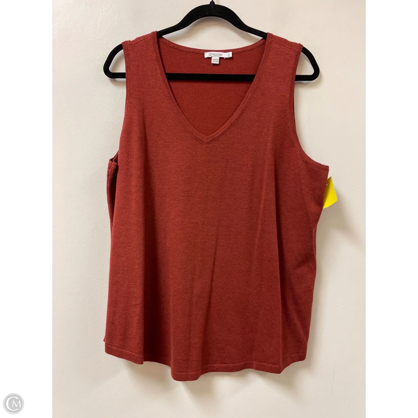 Top Sleeveless By Chicos In Orange, Size: Xl