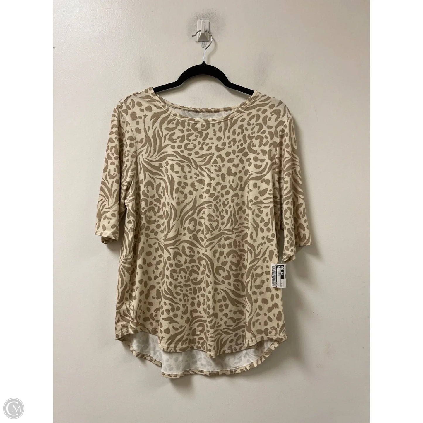Top Short Sleeve By Cupio In Tan, Size: Xl