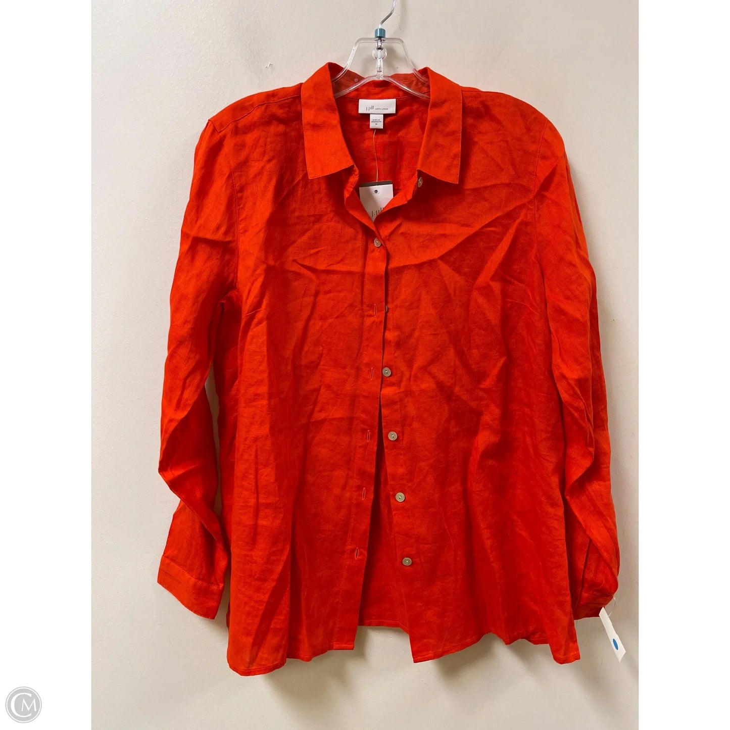 Blouse Long Sleeve By J. Jill In Orange, Size: M