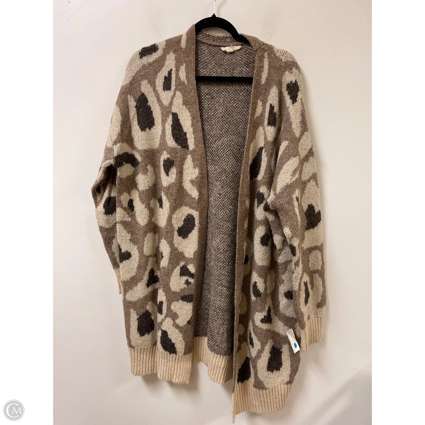 Sweater Cardigan By Entro In Animal Print, Size: 1x