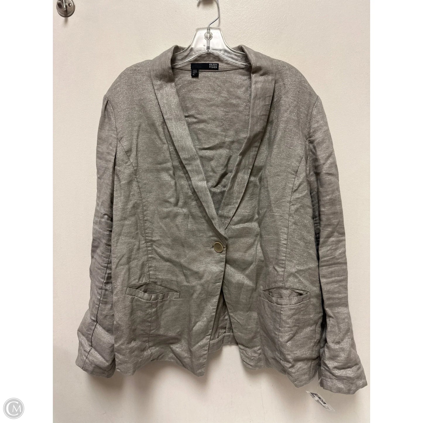 Blazer By Eileen Fisher In Silver, Size: 1x