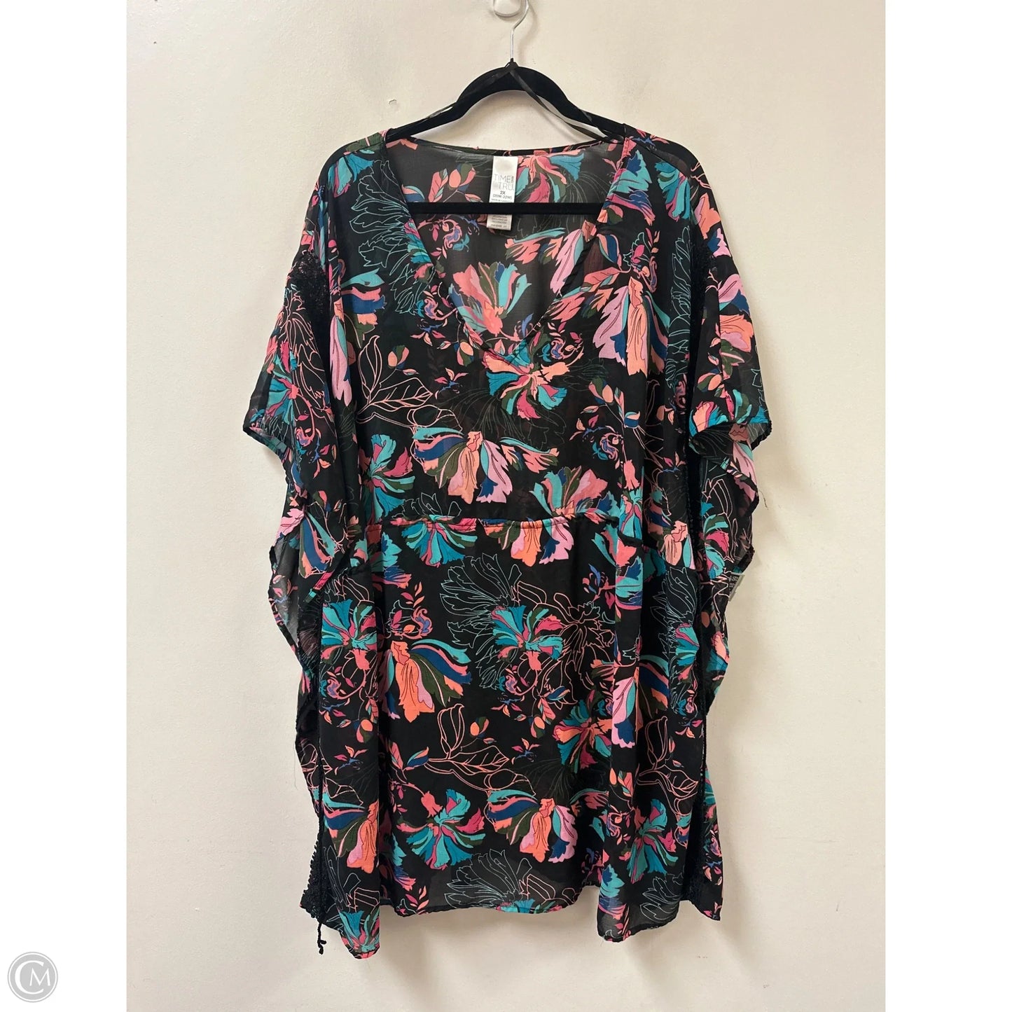 Swimwear Cover-up By Time And Tru In Black, Size: 2x