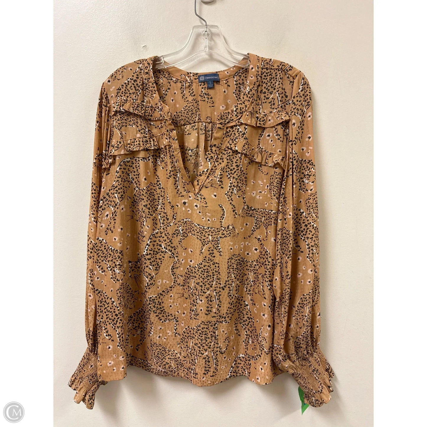 Top Long Sleeve By Democracy In Brown, Size: L