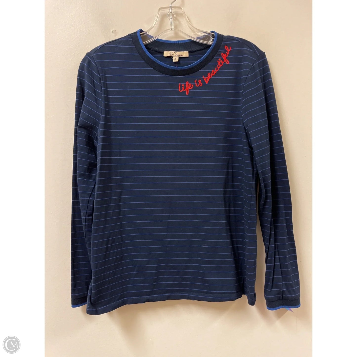 Top Long Sleeve By Clothes Mentor In Navy, Size: S