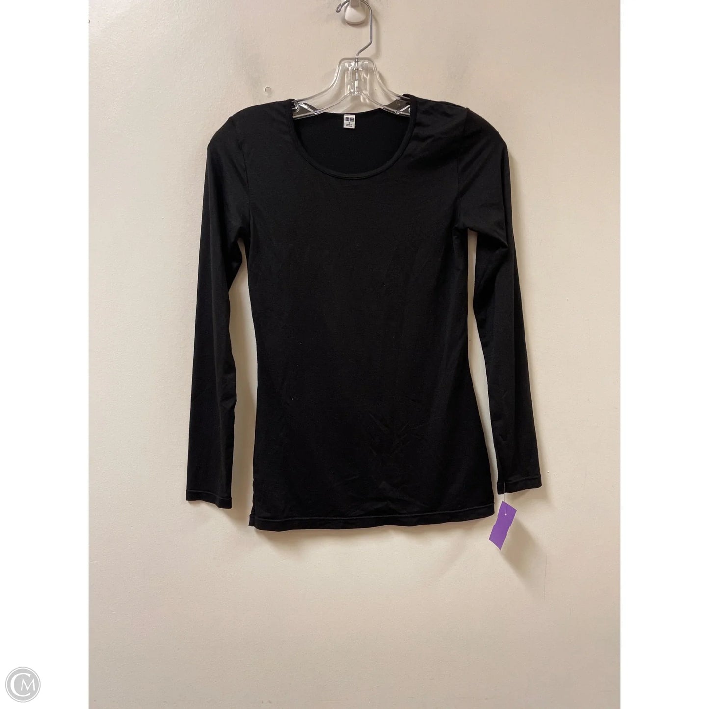 Top Long Sleeve Basic By Uniqlo In Black, Size: S