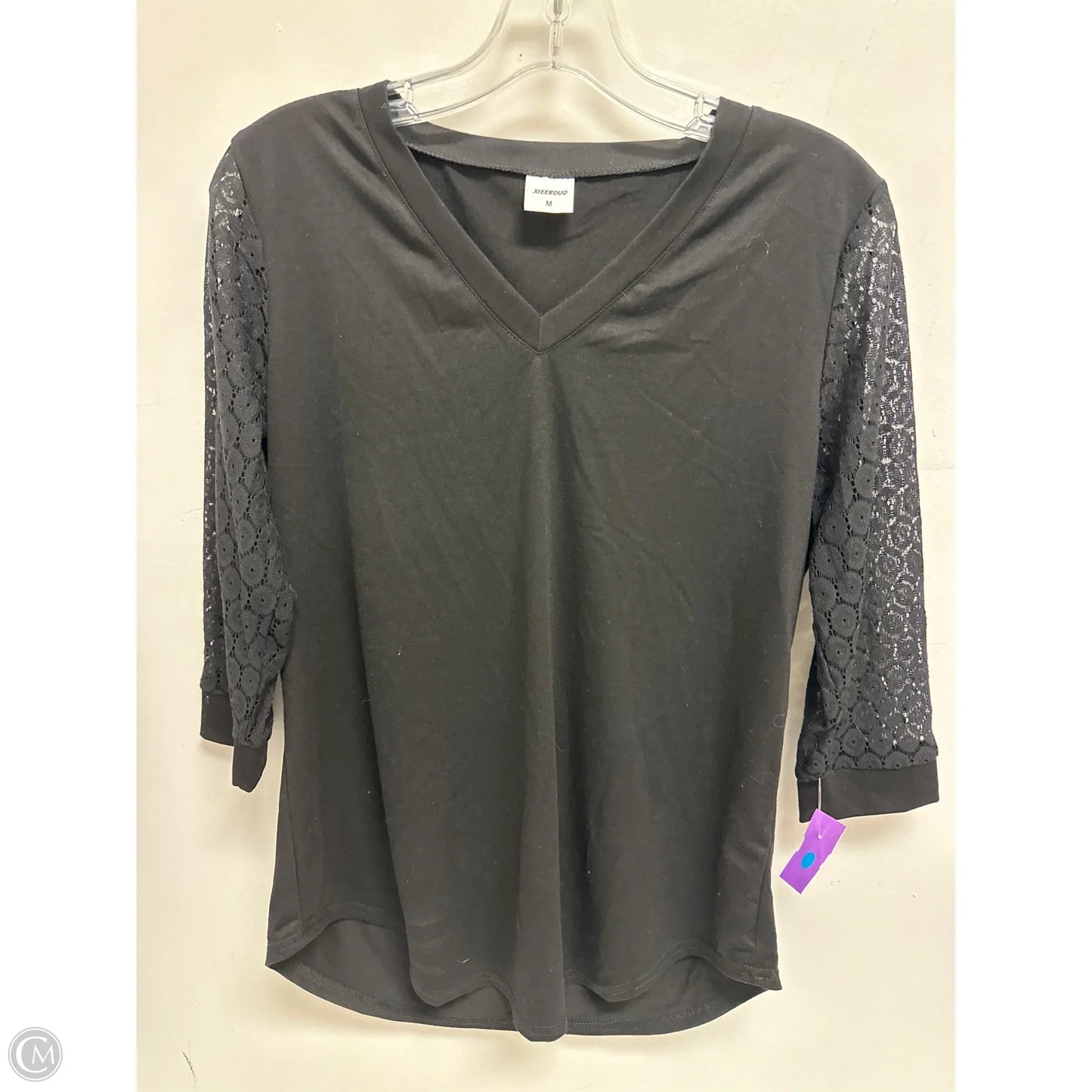 Top 3/4 Sleeve By Clothes Mentor In Black, Size: M