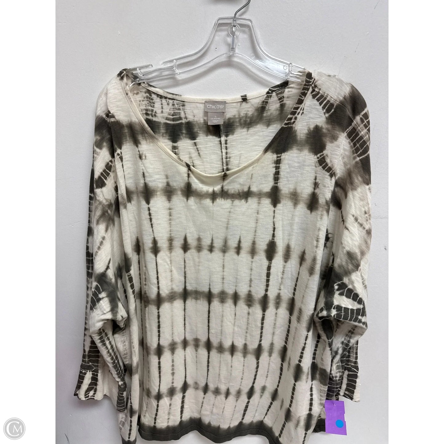 Top Long Sleeve By Chicos In Tie Dye Print, Size: 2x