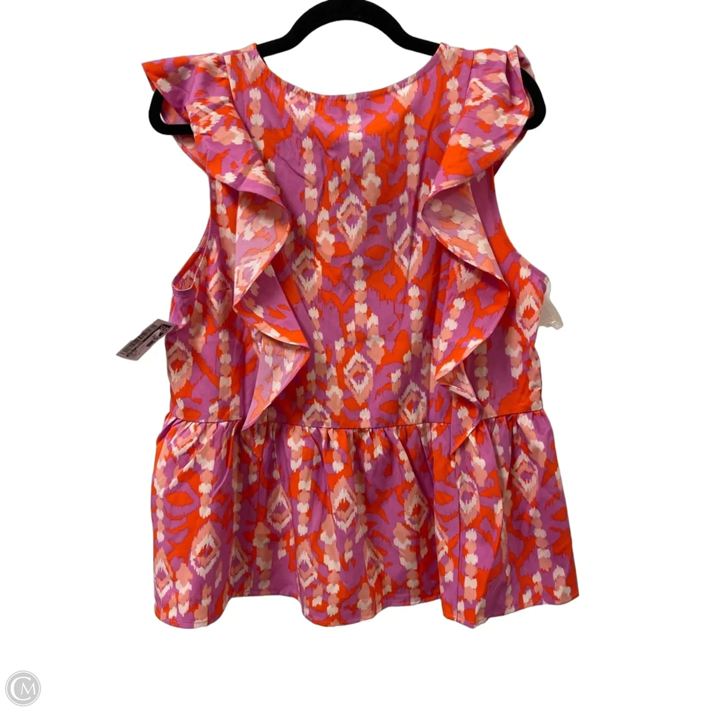 Top Short Sleeve By Emily Wonder In Orange & Pink, Size: M