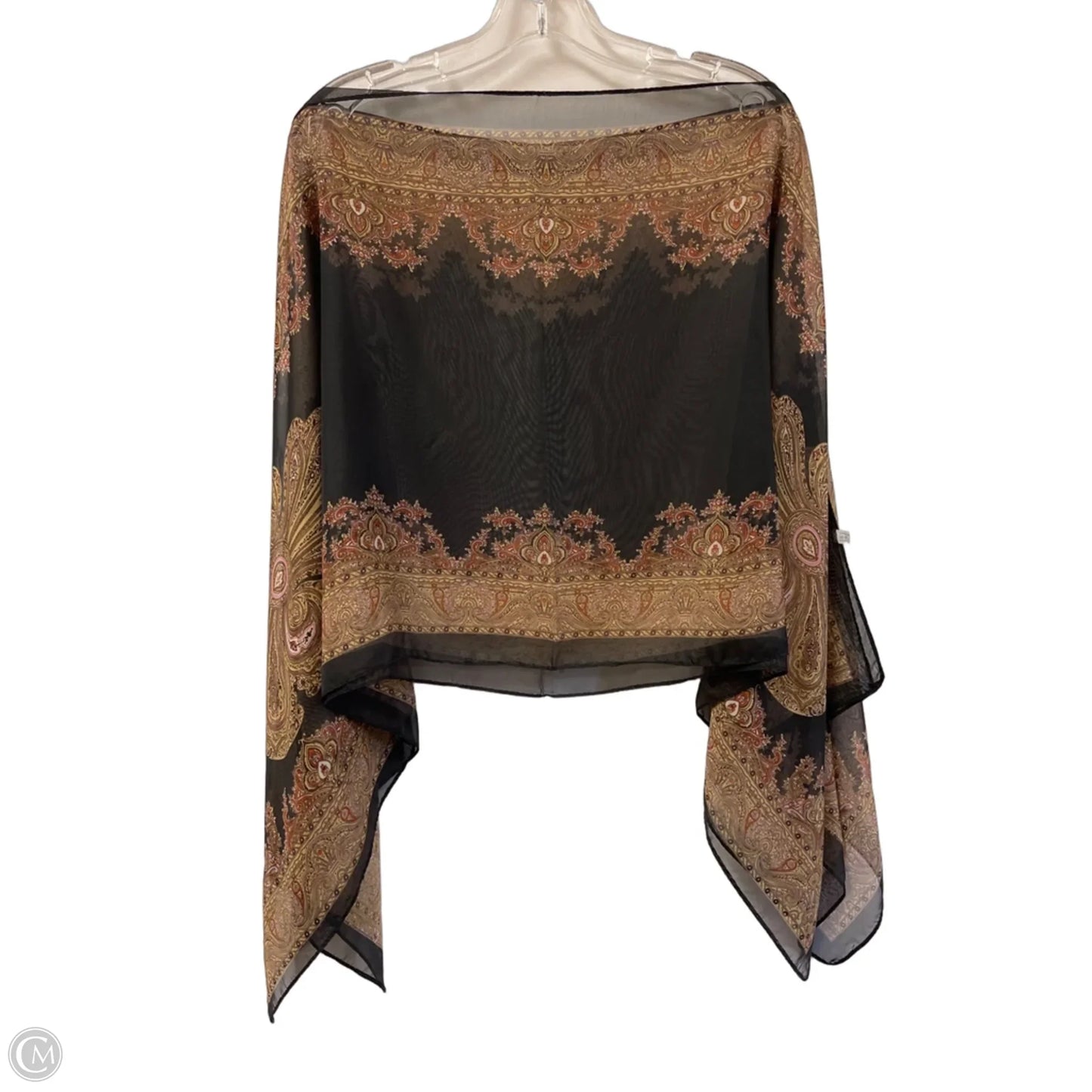Shawl By Clothes Mentor In Black & Brown, Size: Osfm