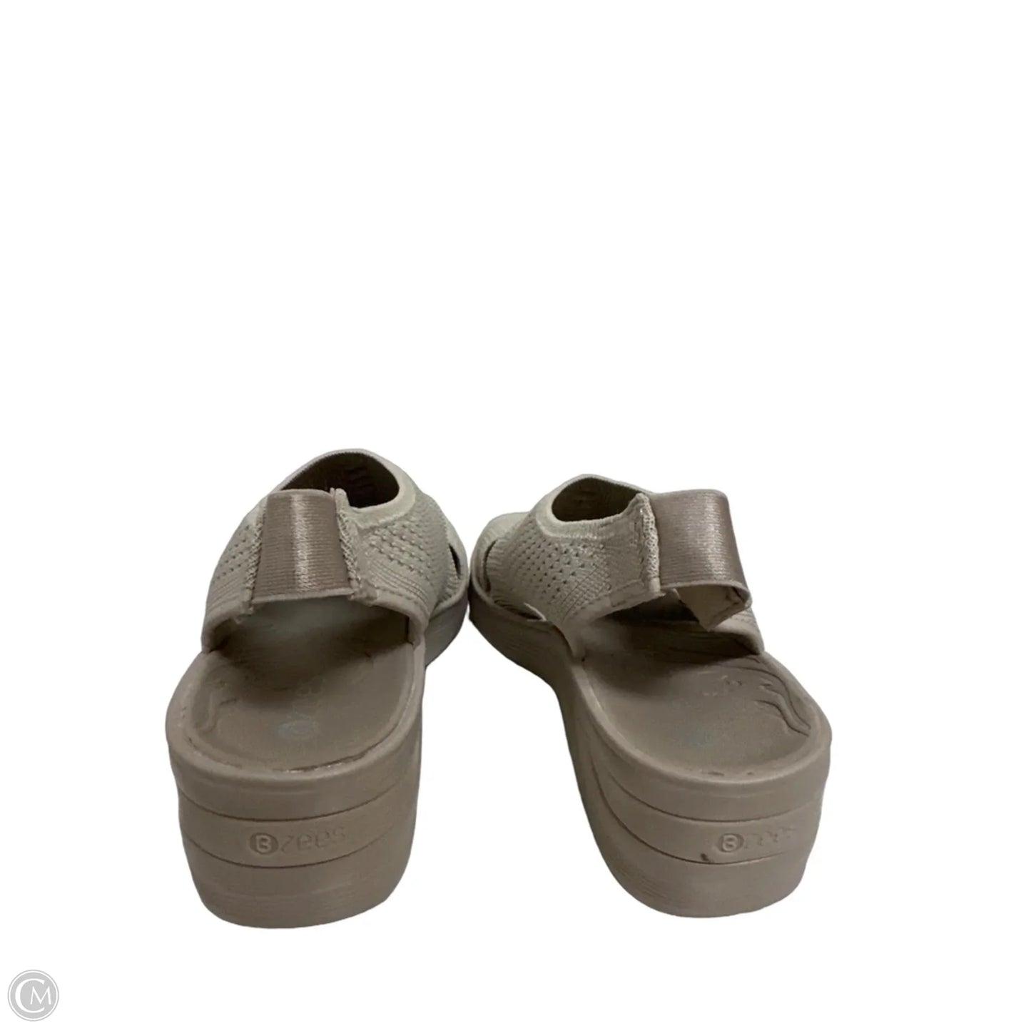 Sandals Heels Wedge By Bzees In Cream, Size: 7.5