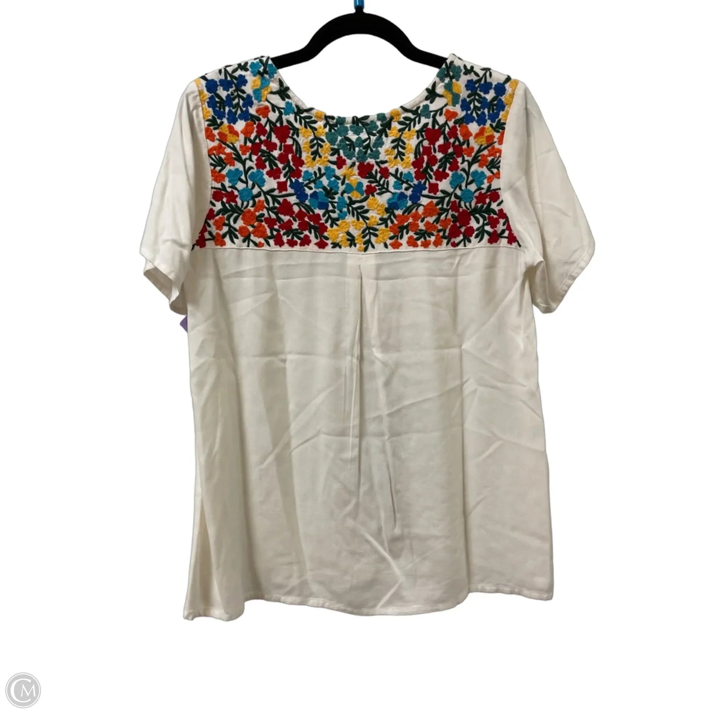 Top Short Sleeve By Parsley & Sage In White, Size: S