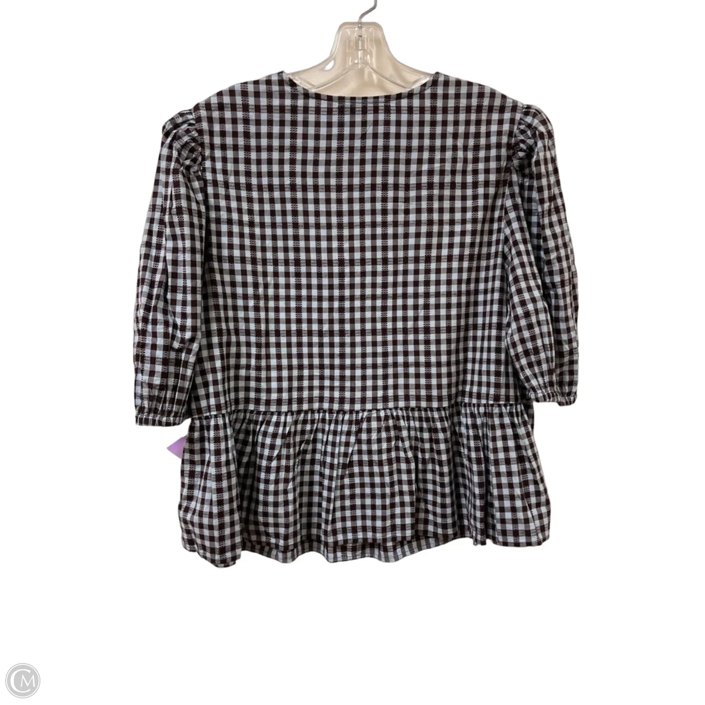 Top Short Sleeve By Time And Tru In Blue & Brown, Size: L