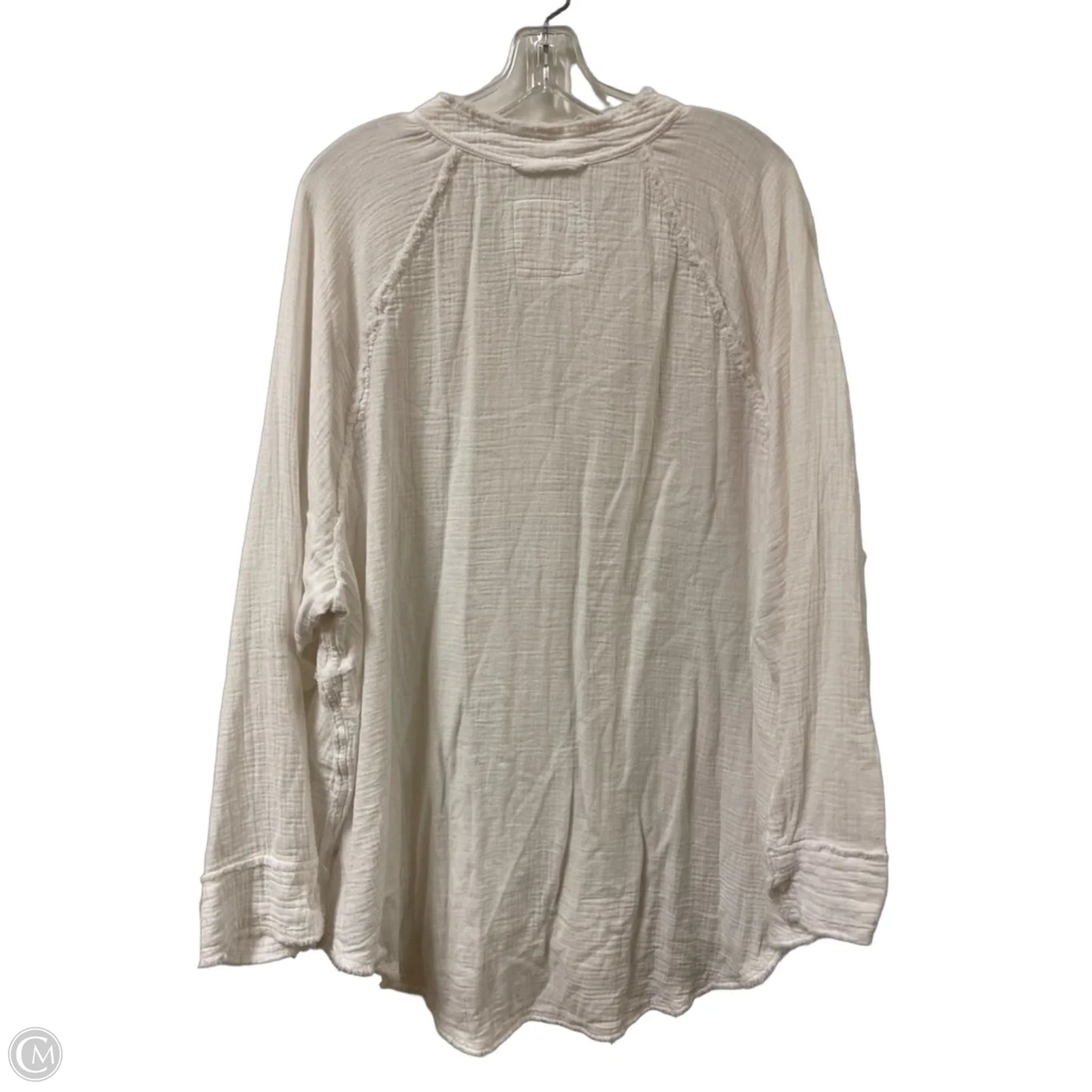 Blouse Long Sleeve By Aerie In White, Size: L