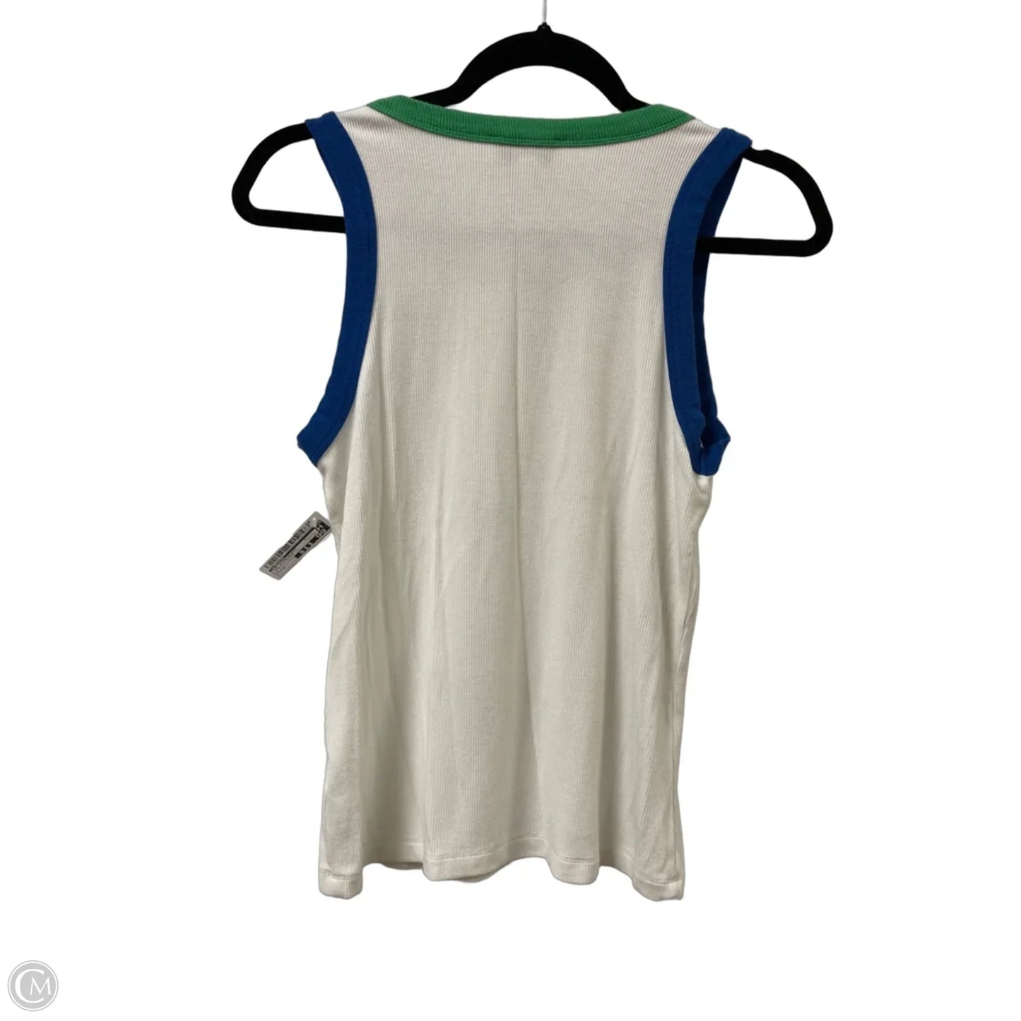 Top Sleeveless By Evereve In Green & White, Size: S
