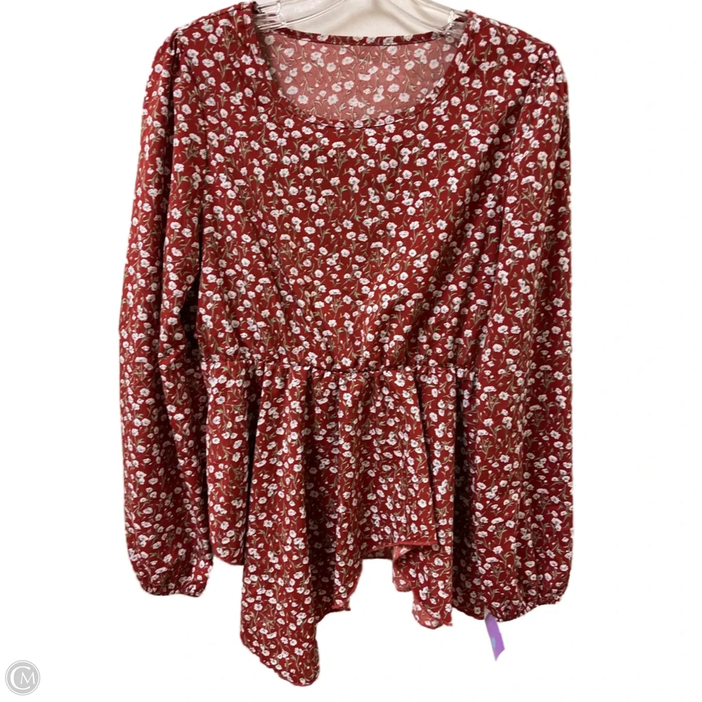 Tunic Long Sleeve By Shein In Floral Print, Size: L