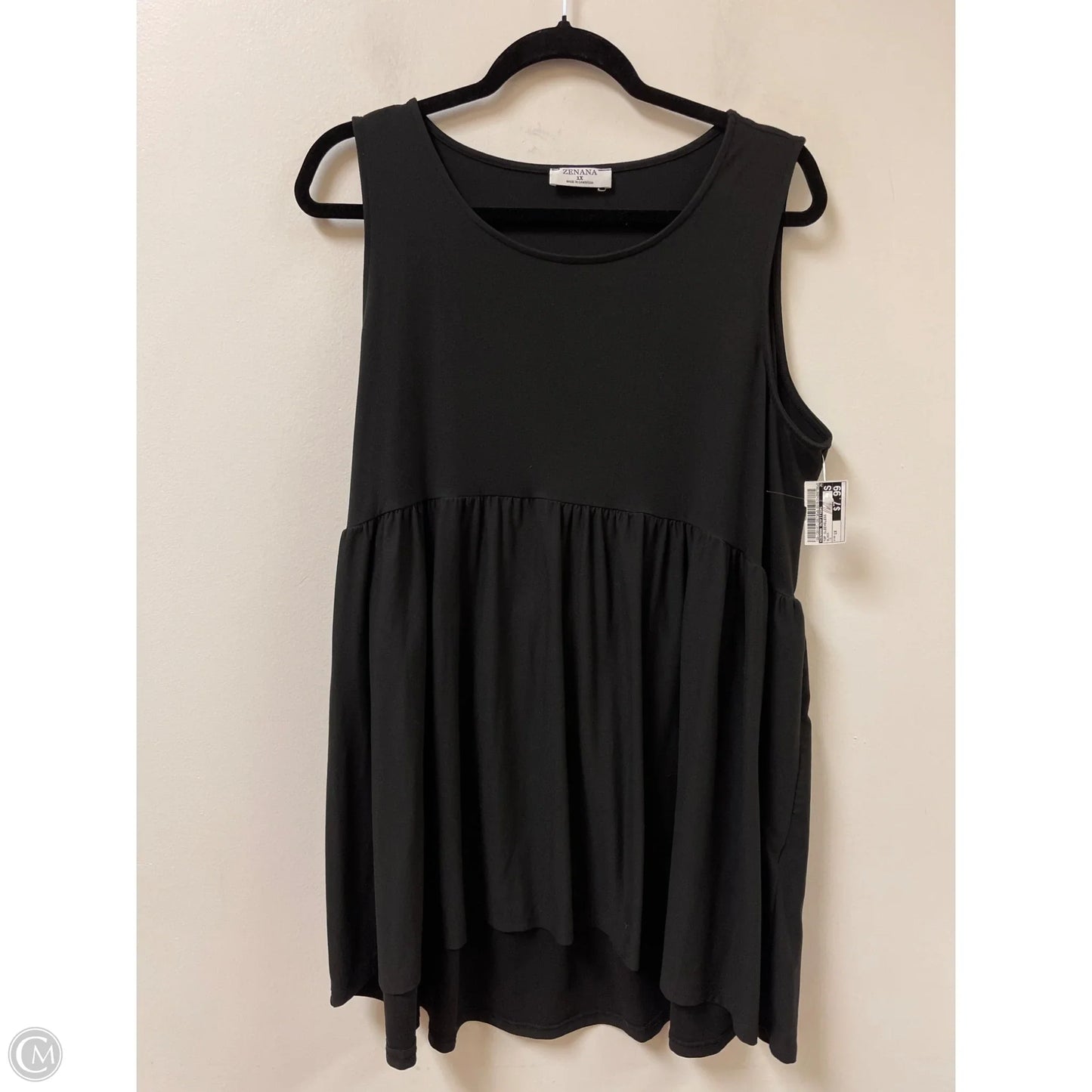 Top Sleeveless By Zenana Outfitters In Black, Size: 1x