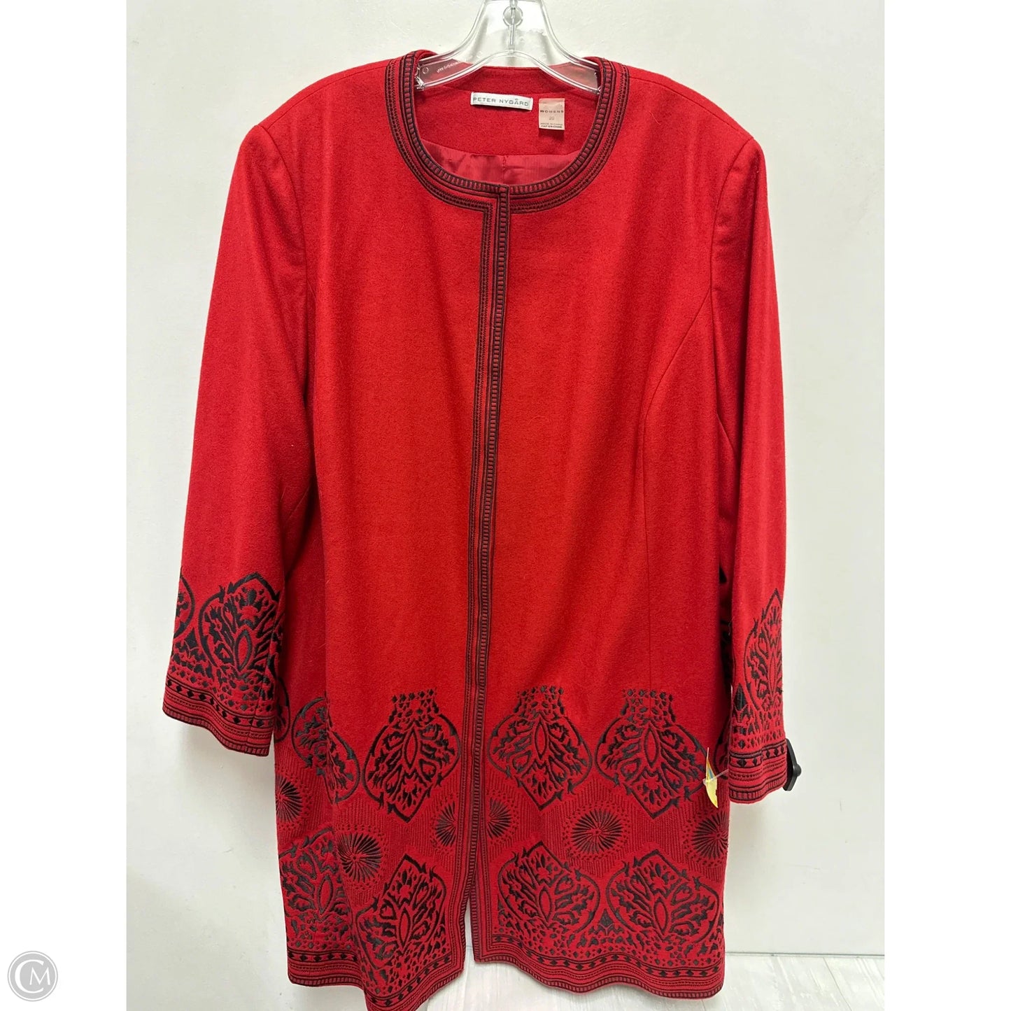 Coat Wool By Peter Nygard In Red, Size: 2x