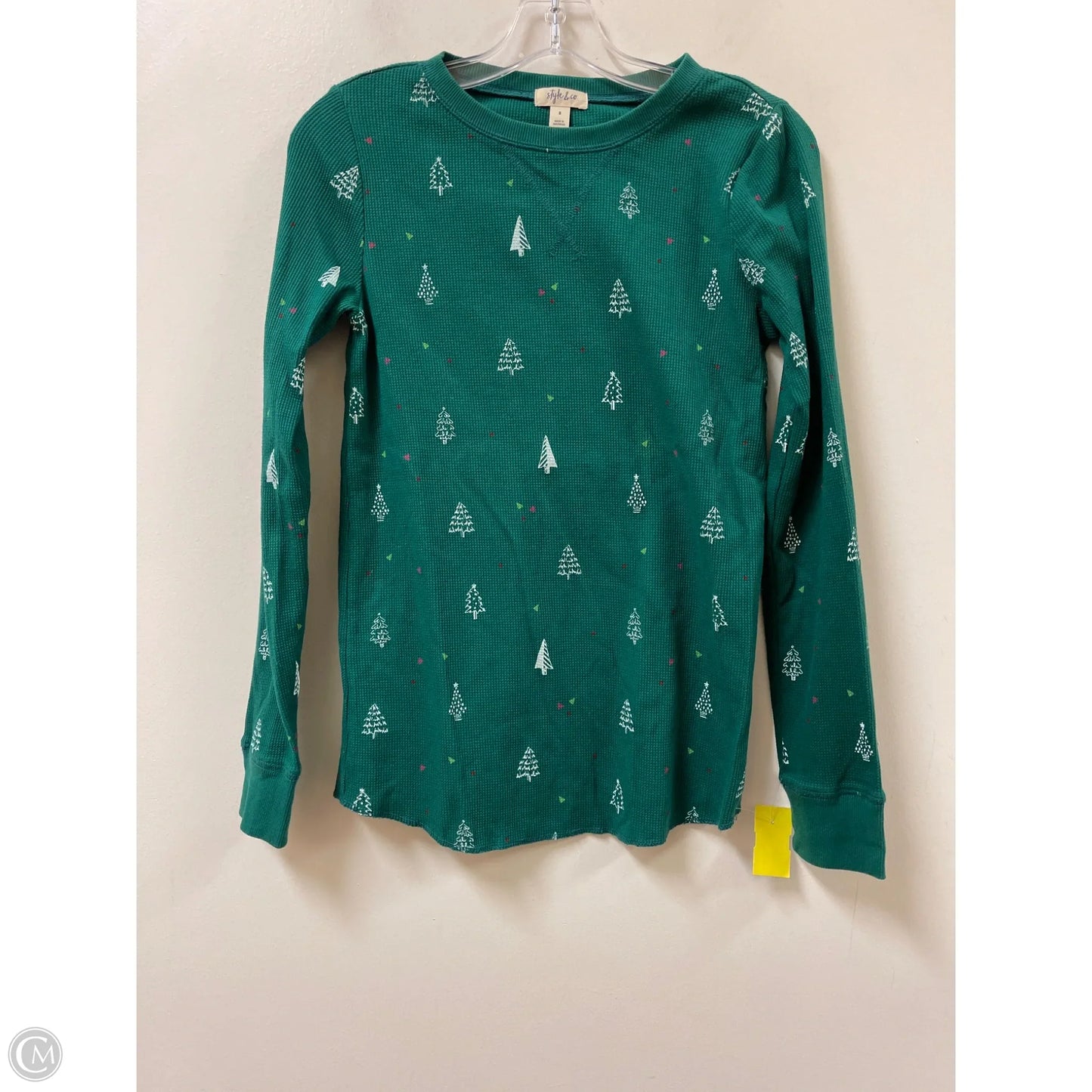 Top Long Sleeve By Style And Company In Green, Size: S