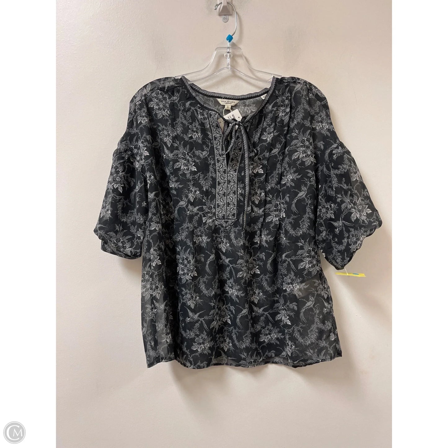 Top Short Sleeve By Max Studio In Black, Size: S