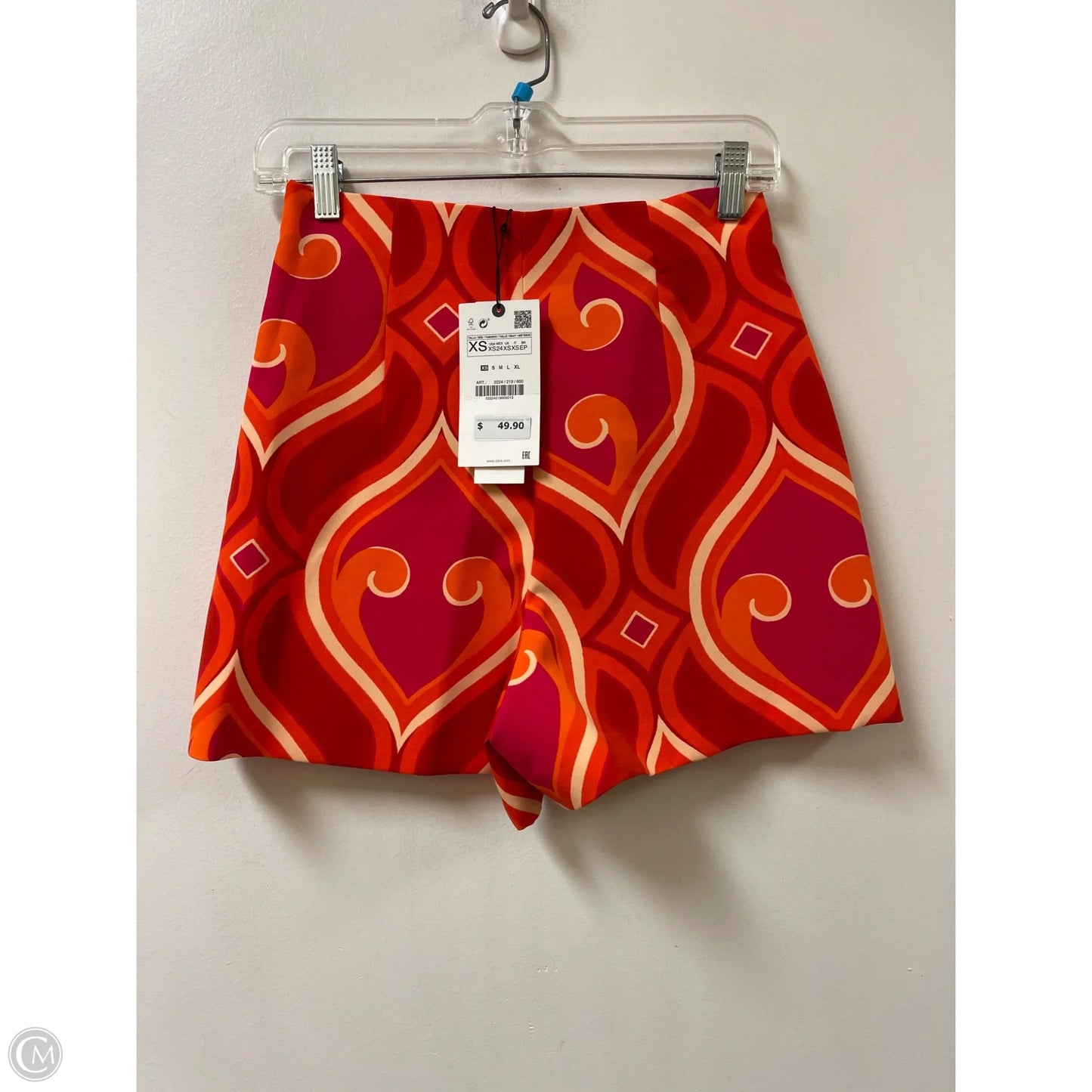 Skort By Zara In Orange & Pink, Size: Xs