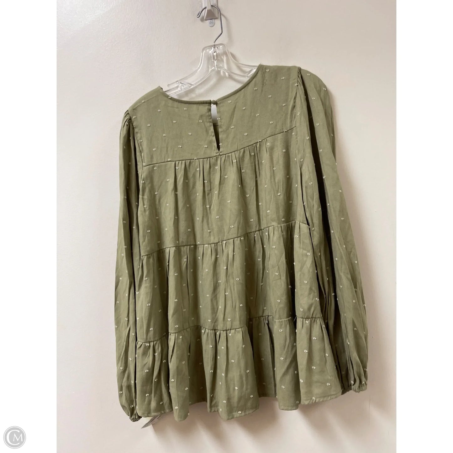 Top Long Sleeve By Blu Pepper In Green, Size: L