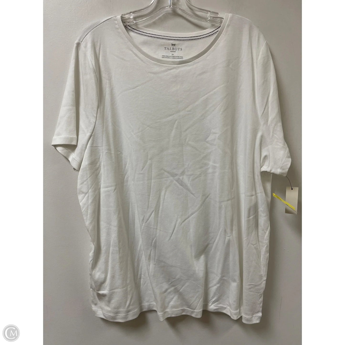 Top Short Sleeve By Talbots In White, Size: 3x