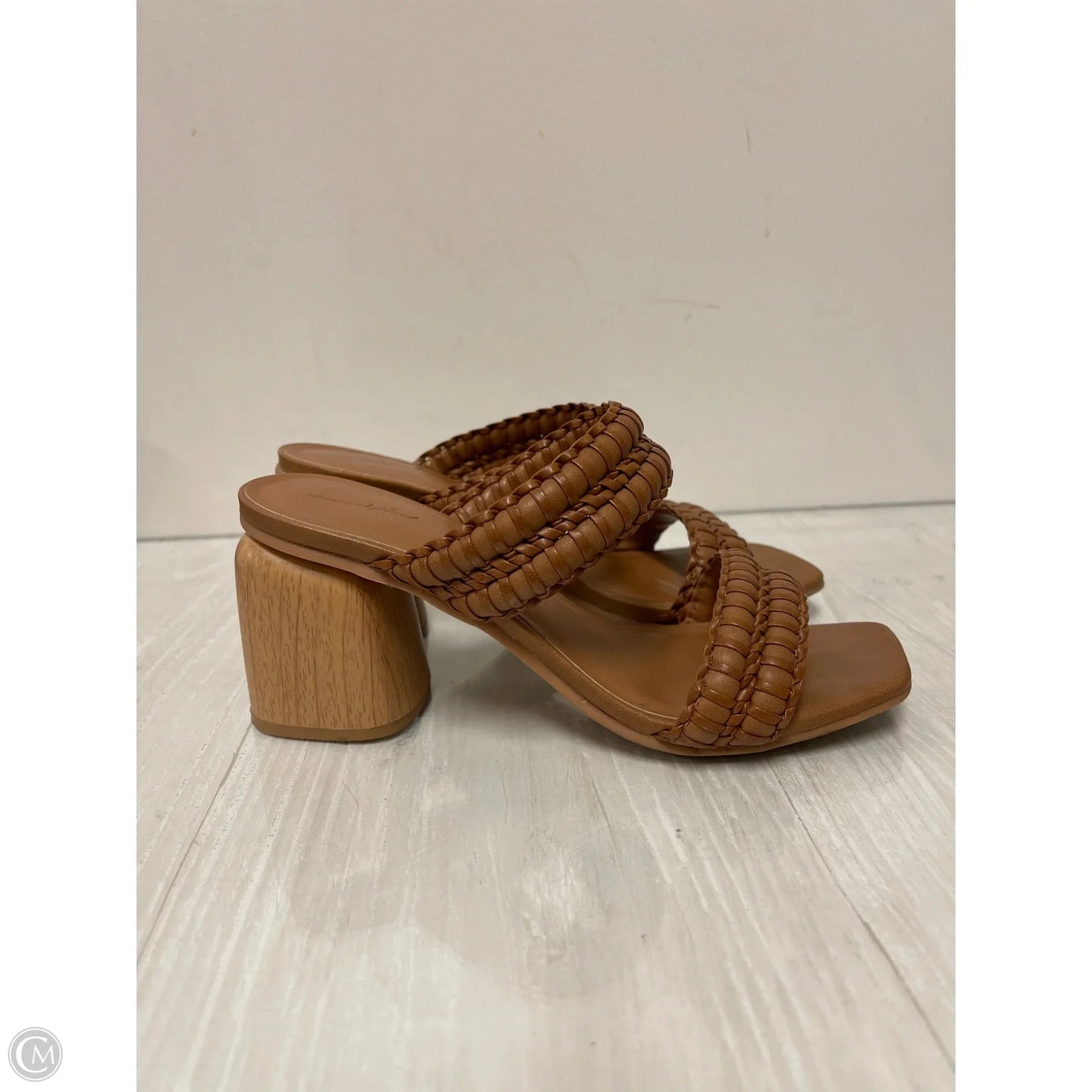 Sandals Heels Block By Universal Thread In Brown, Size: 7.5