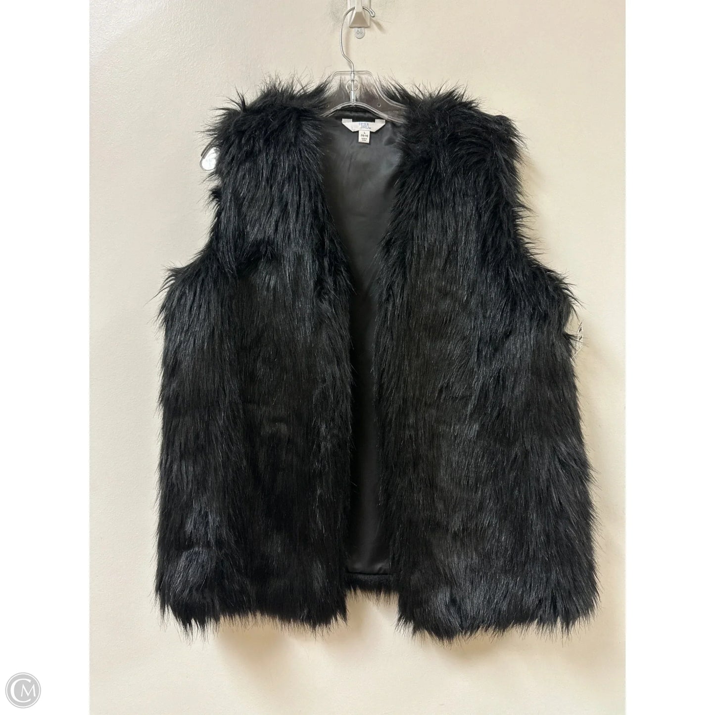 Vest Faux Fur & Sherpa By Time And Tru In Black, Size: L
