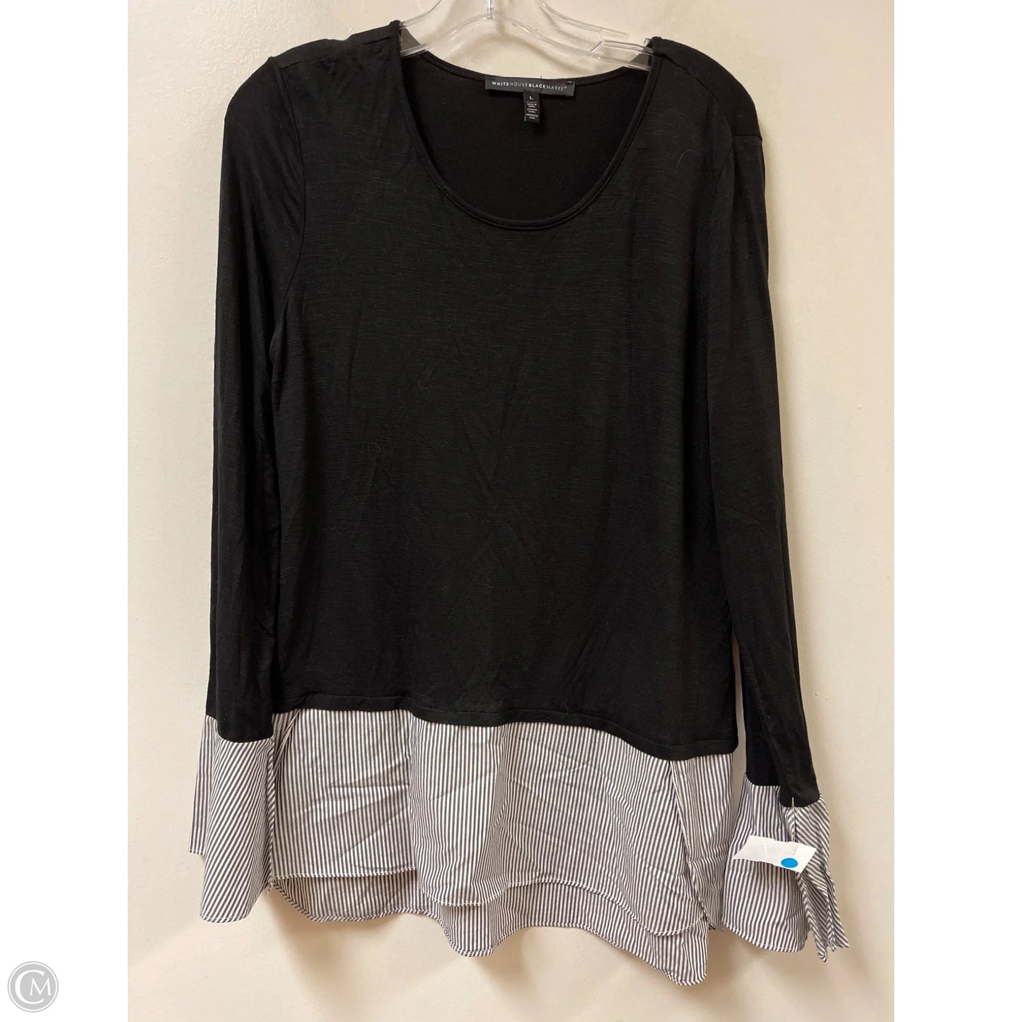 Top Long Sleeve By White House Black Market In Black, Size: L