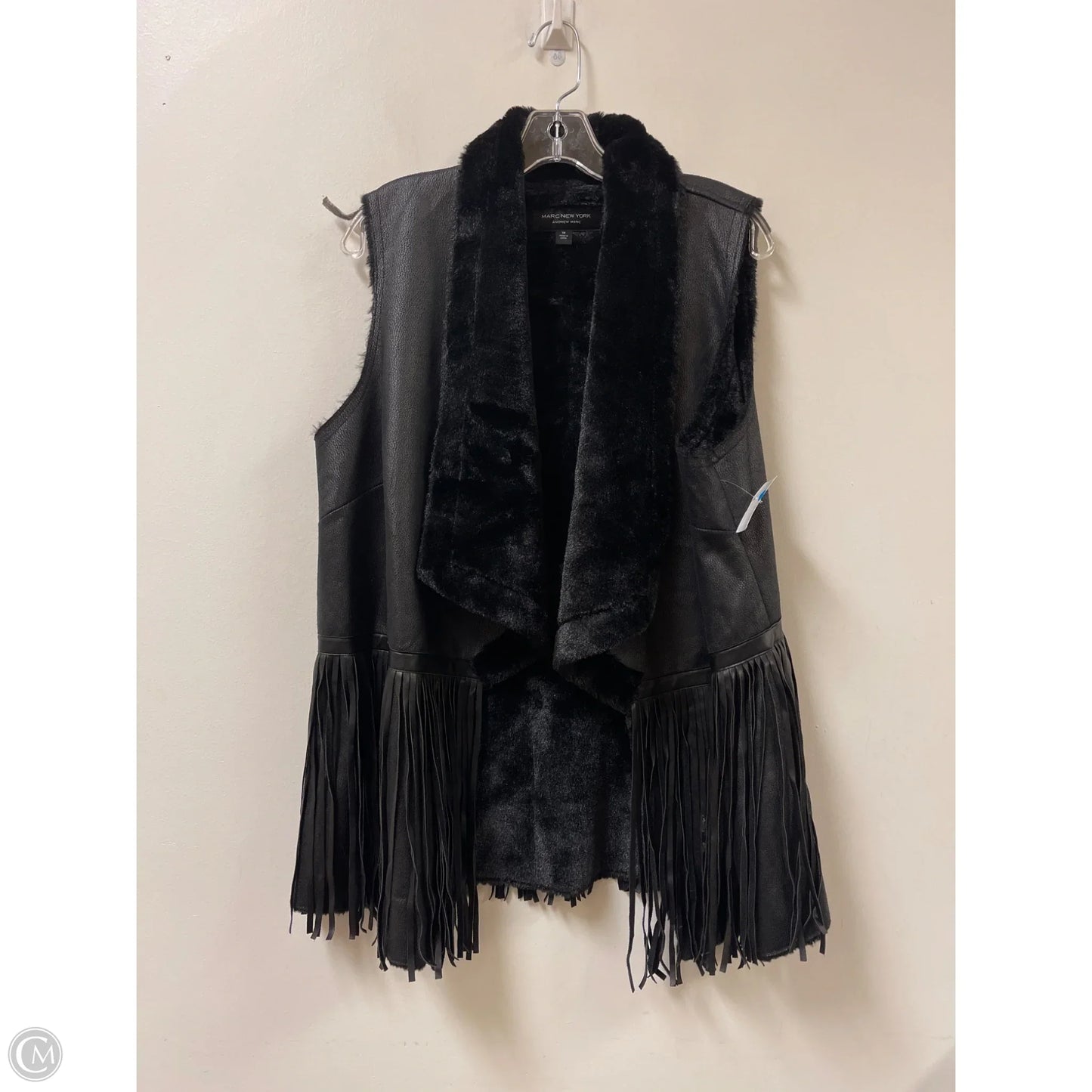 Vest Faux Fur & Sherpa By Marc New York In Black, Size: 1x
