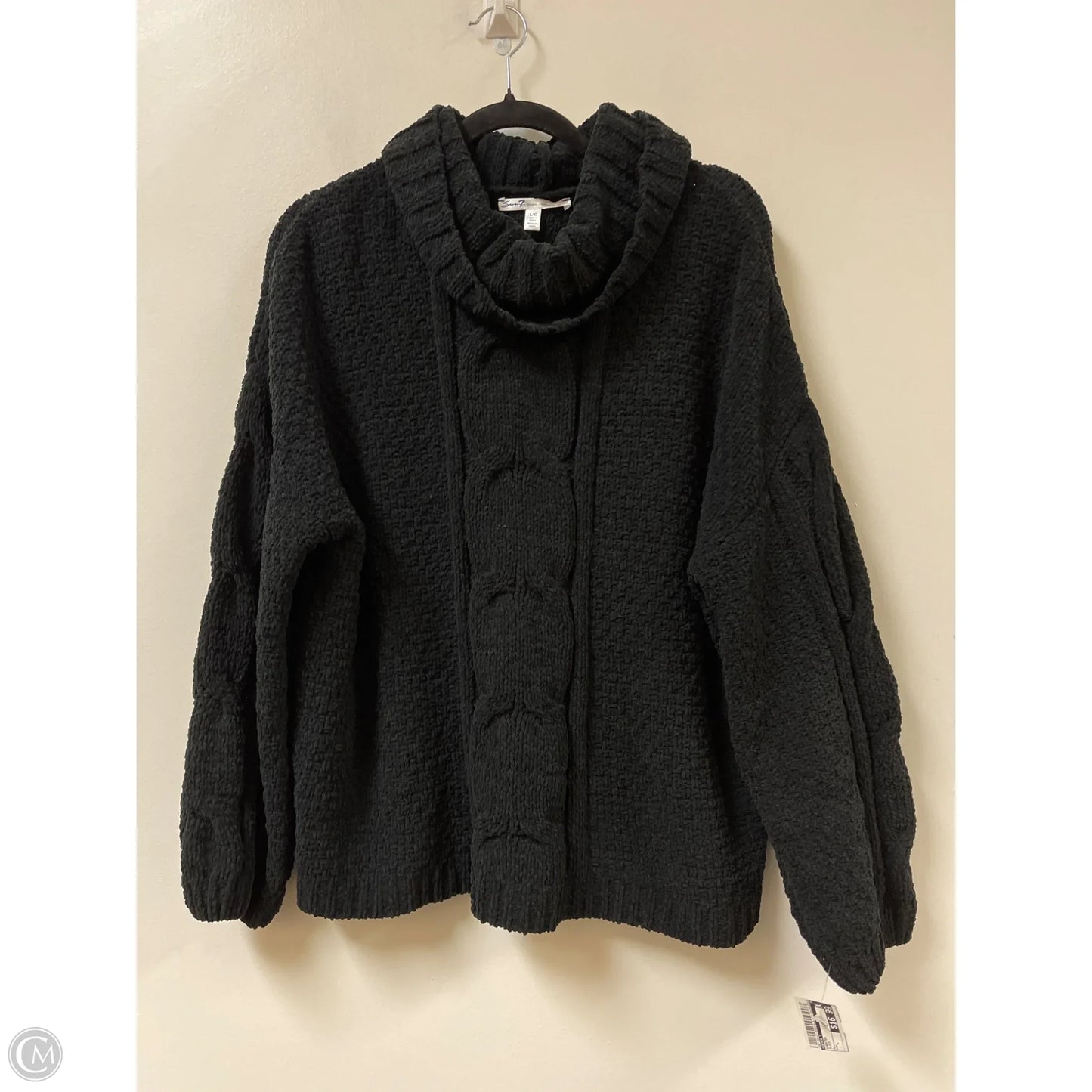 Sweater By Seven 7 In Black, Size: L