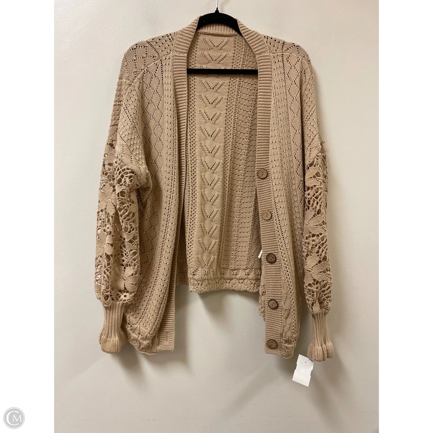 Cardigan By Clothes Mentor In Tan, Size: L