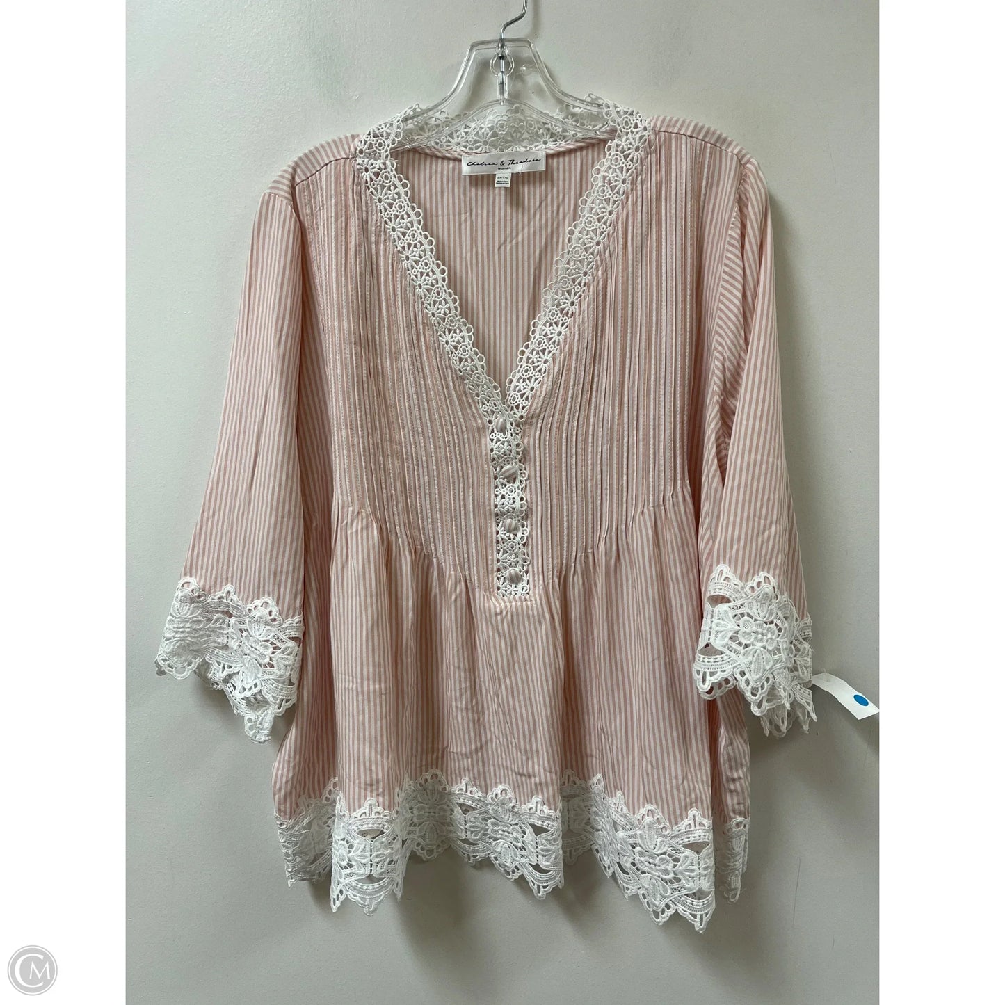 Top Long Sleeve By Chelsea And Theodore In Pink, Size: 2x