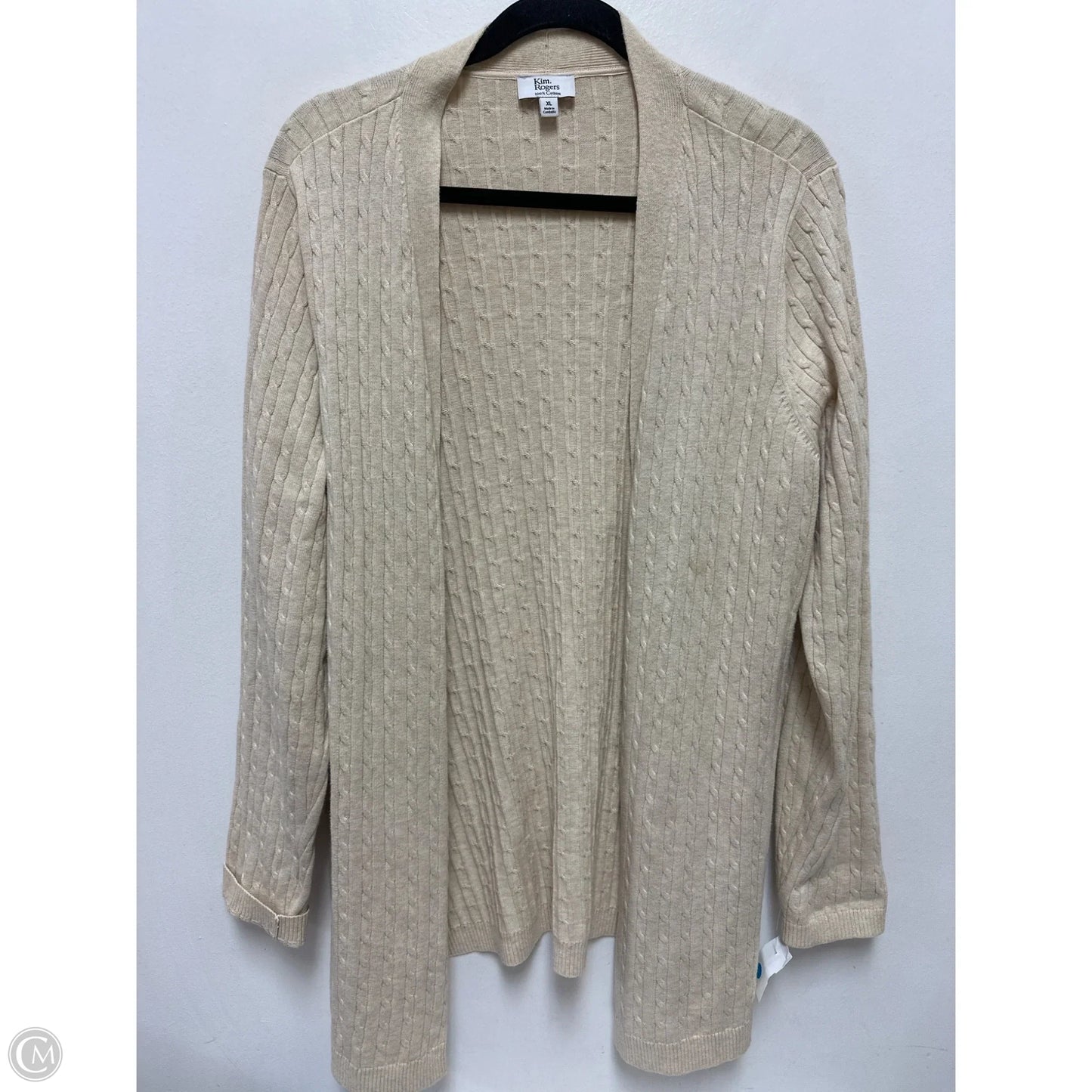 Sweater Cardigan By Kim Rogers In Cream, Size: Xl