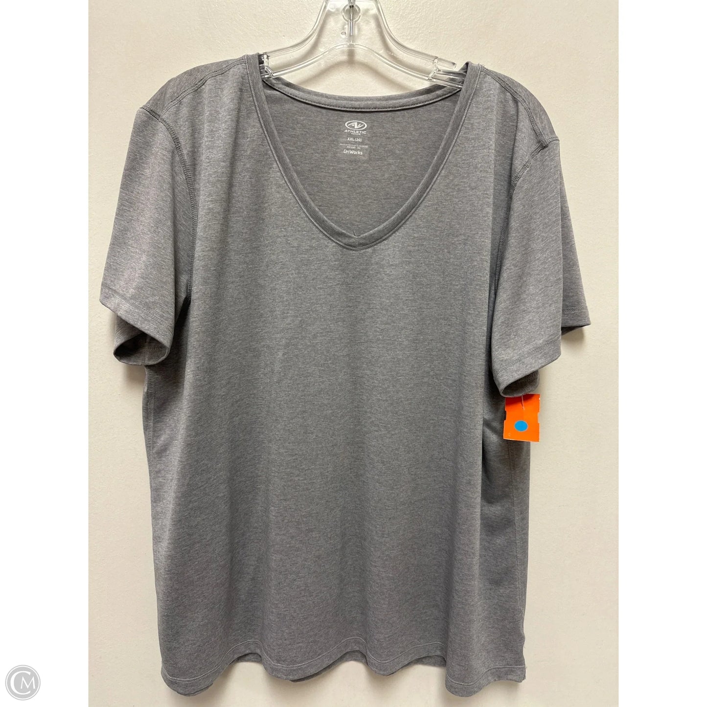 Athletic Top Short Sleeve By Athletic Works In Grey, Size: 1x