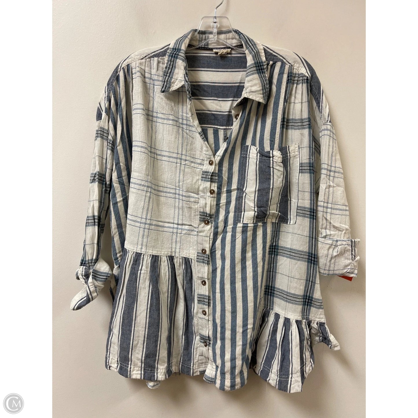 Tunic Long Sleeve By Pilcro In Blue, Size: M