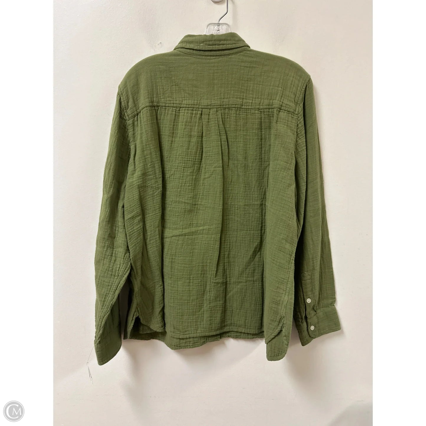 Blouse Long Sleeve By J. Crew In Green, Size: 1x