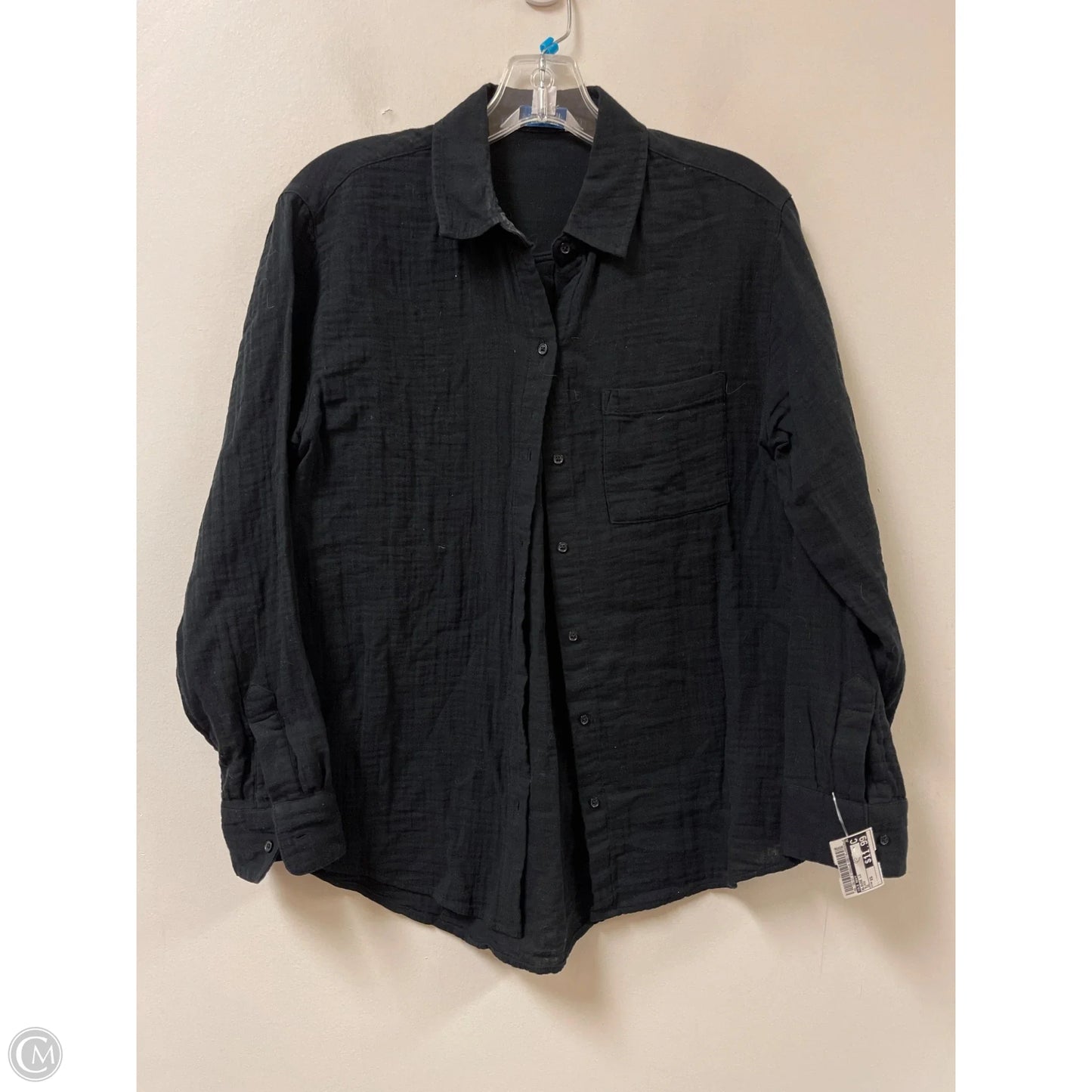 Blouse Long Sleeve By Old Navy In Black, Size: Xs