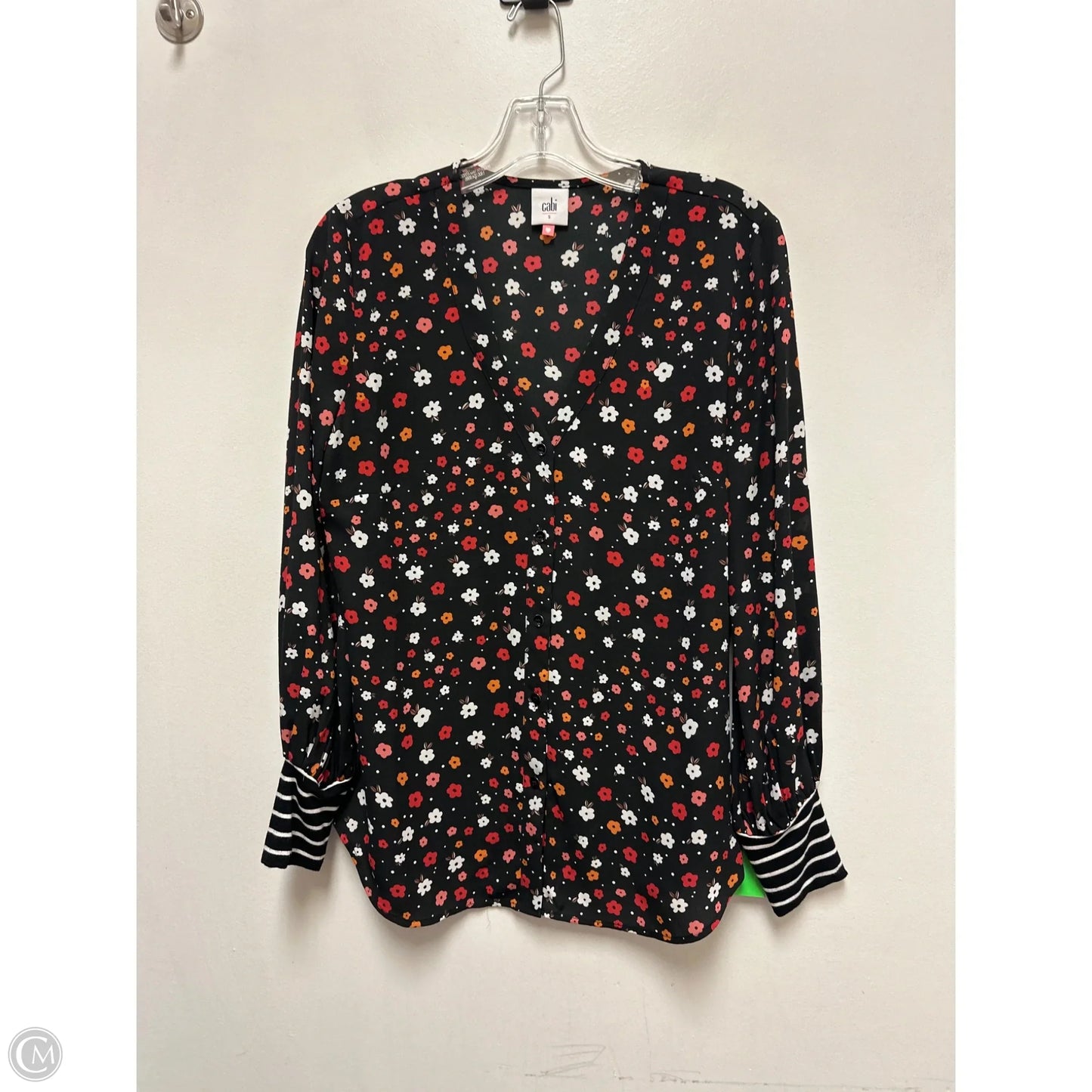 Blouse Long Sleeve By Cabi In Floral Print, Size: S