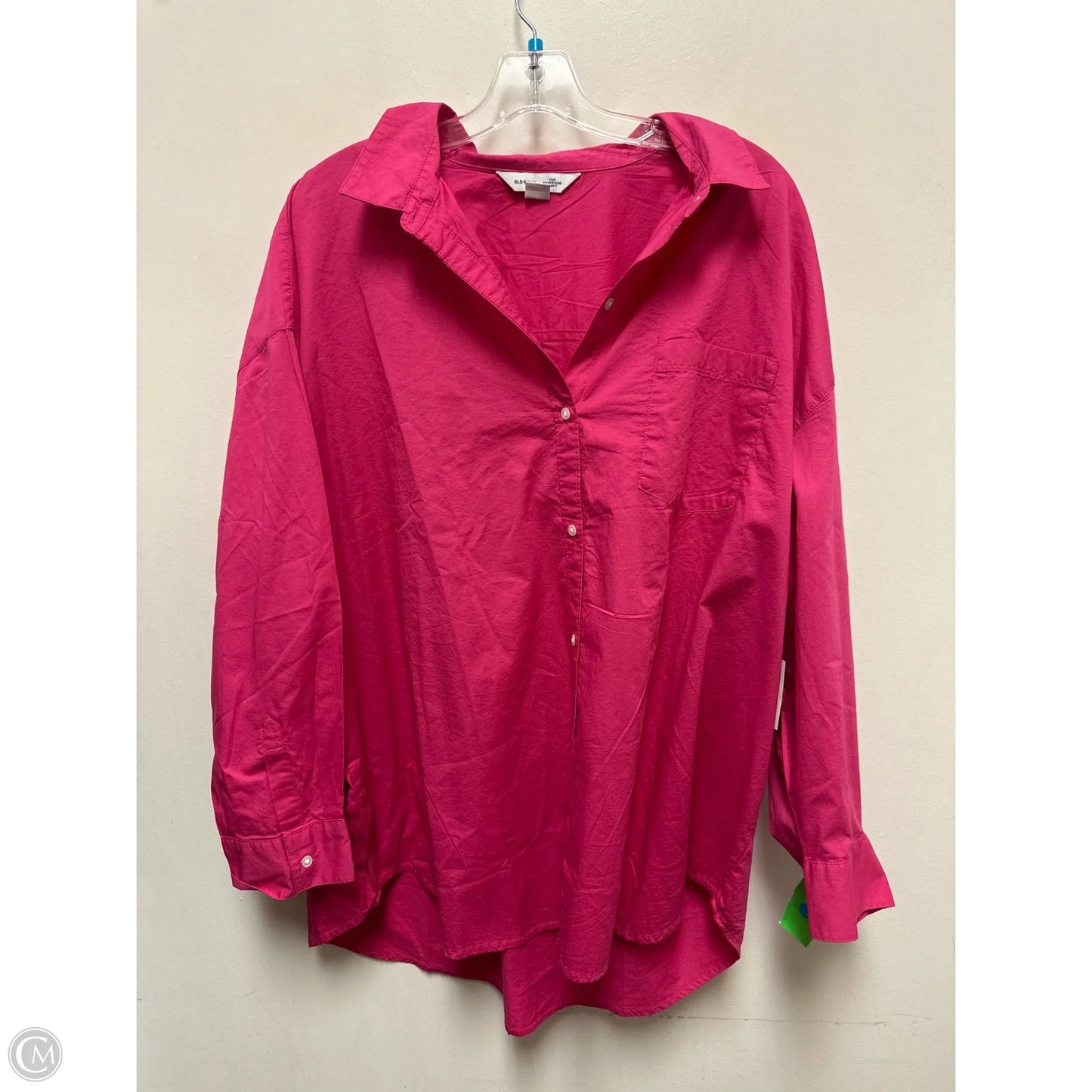 Blouse Long Sleeve By Old Navy In Pink, Size: Xl