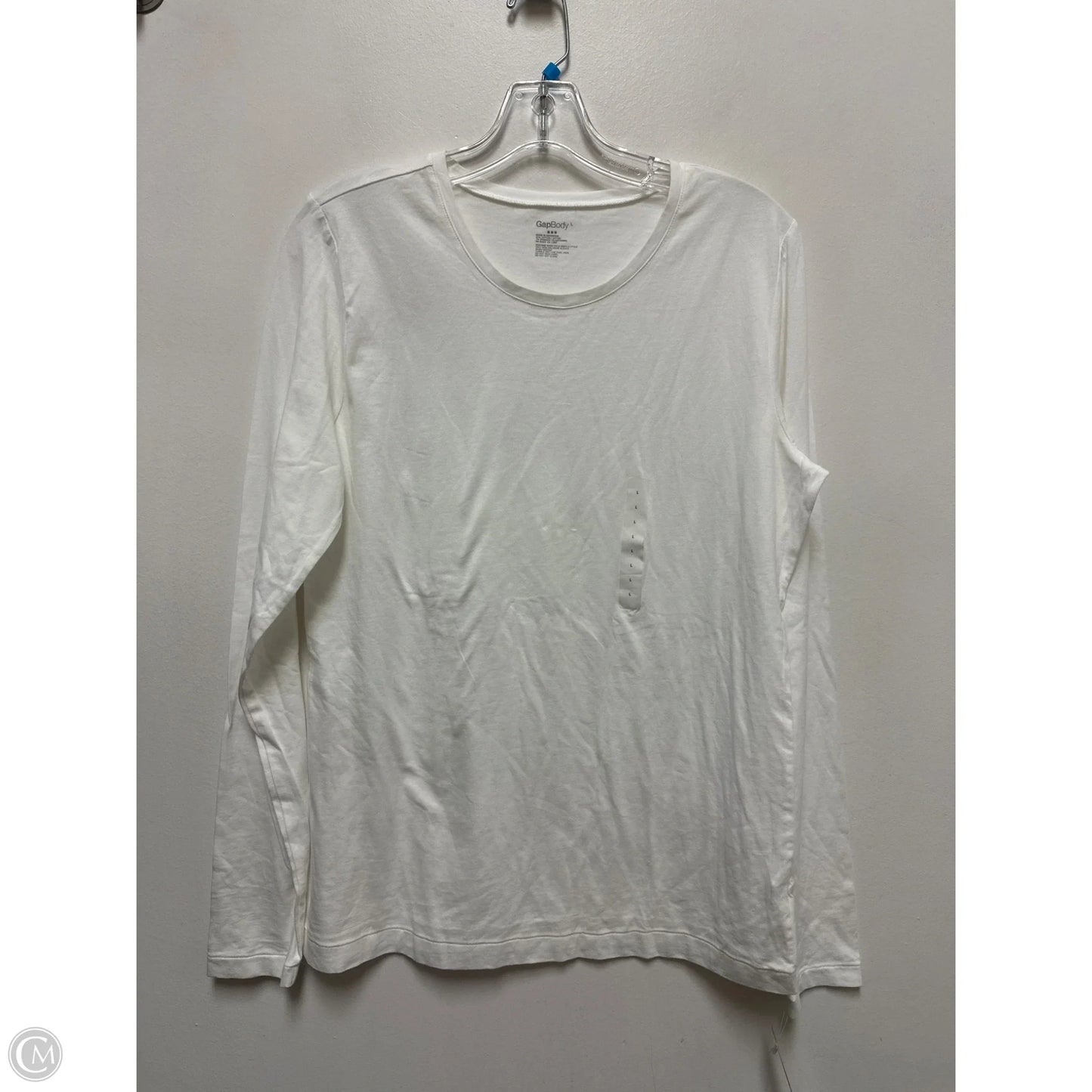 Top Long Sleeve By Gap In White, Size: L