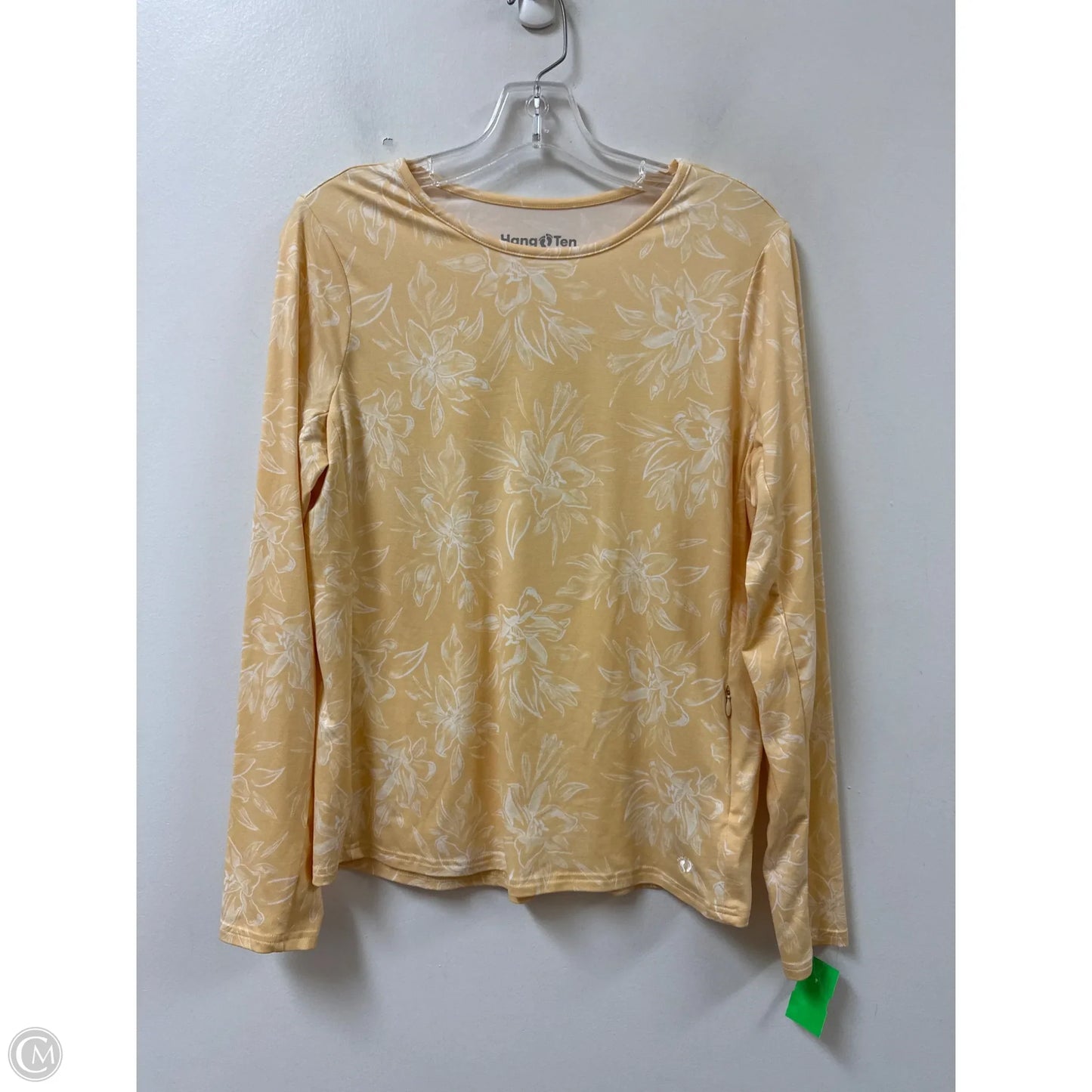 Top Long Sleeve By Hang Ten In Yellow, Size: M