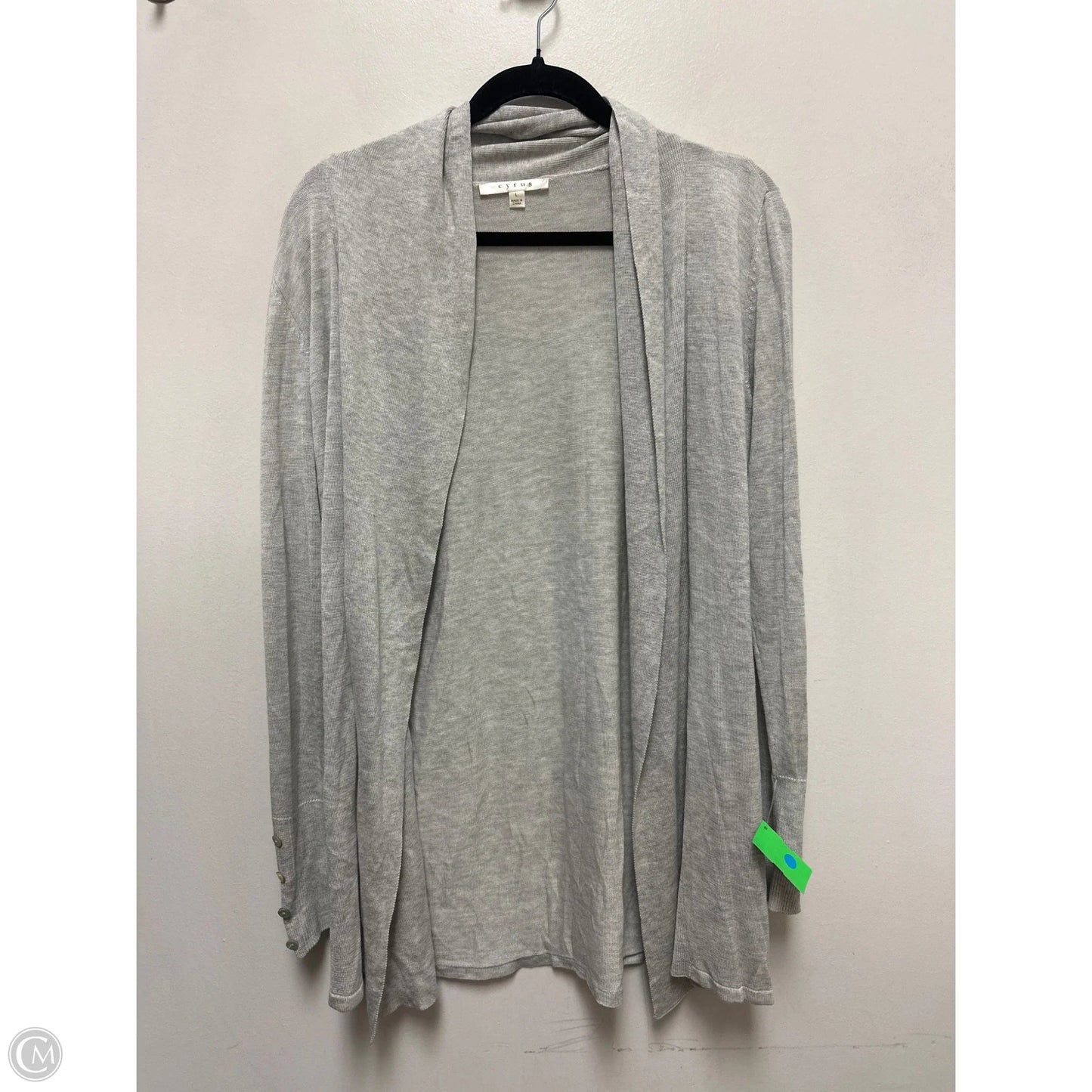 Sweater Cardigan By Cyrus In Grey, Size: L