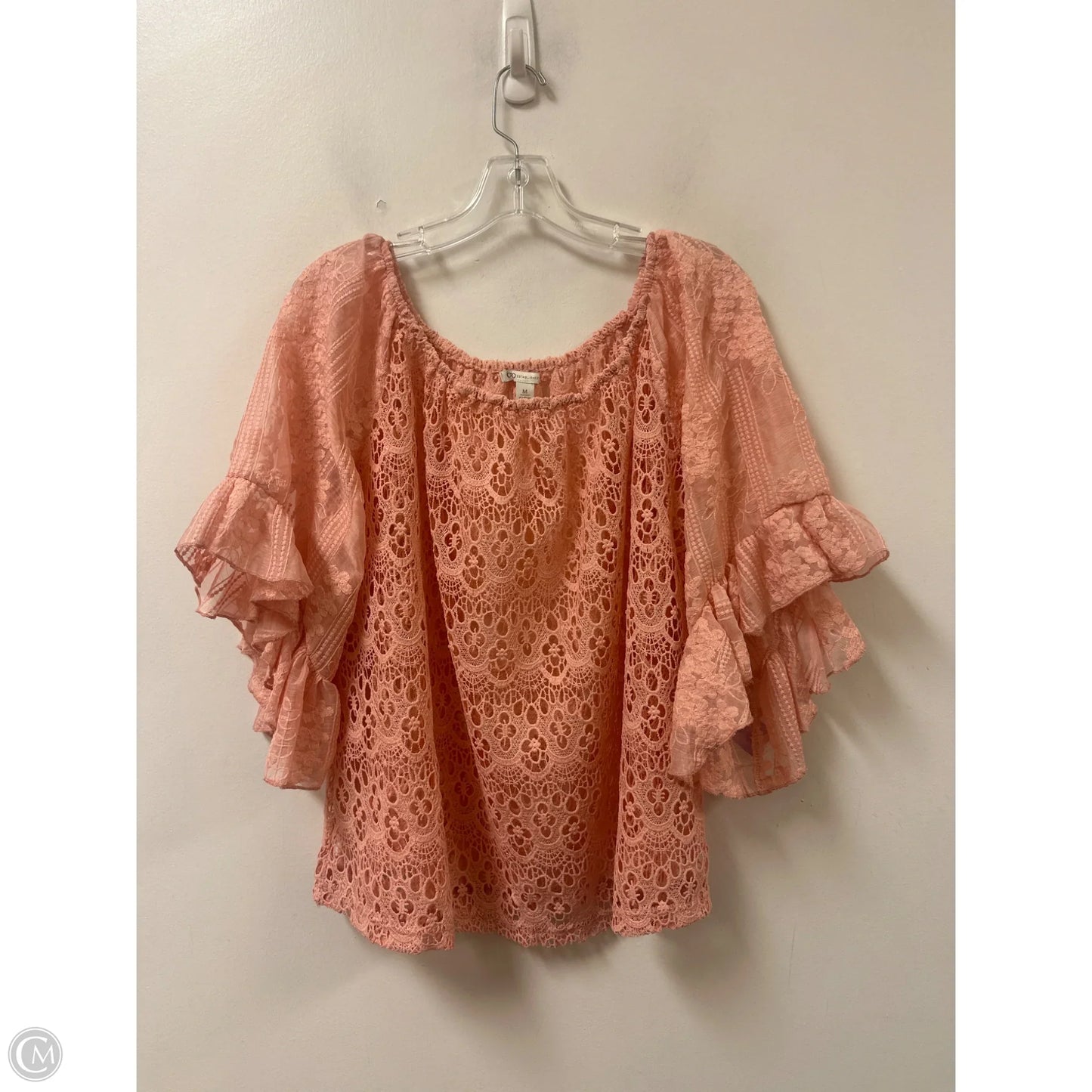 Top Long Sleeve By Cato In Pink, Size: M