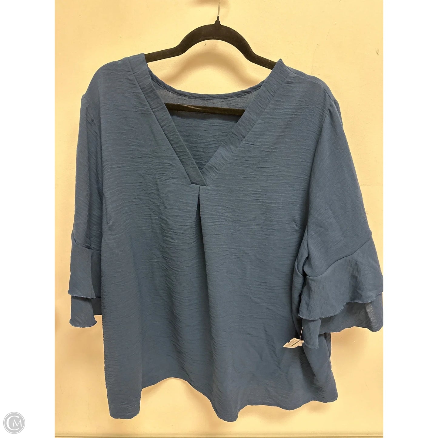 Top Short Sleeve By Shein In Navy, Size: 3x
